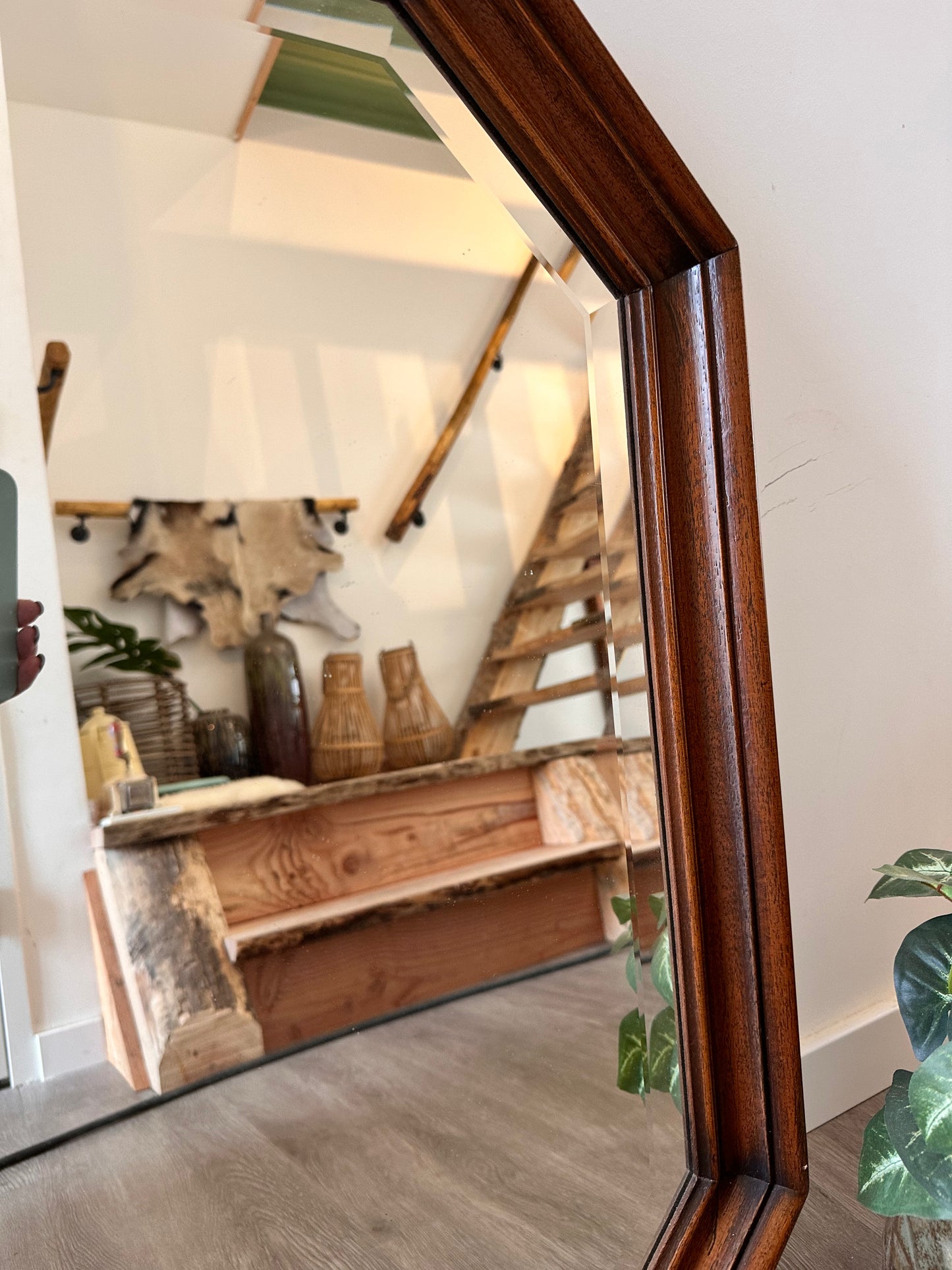 8 kantige facet geslepen spiegel