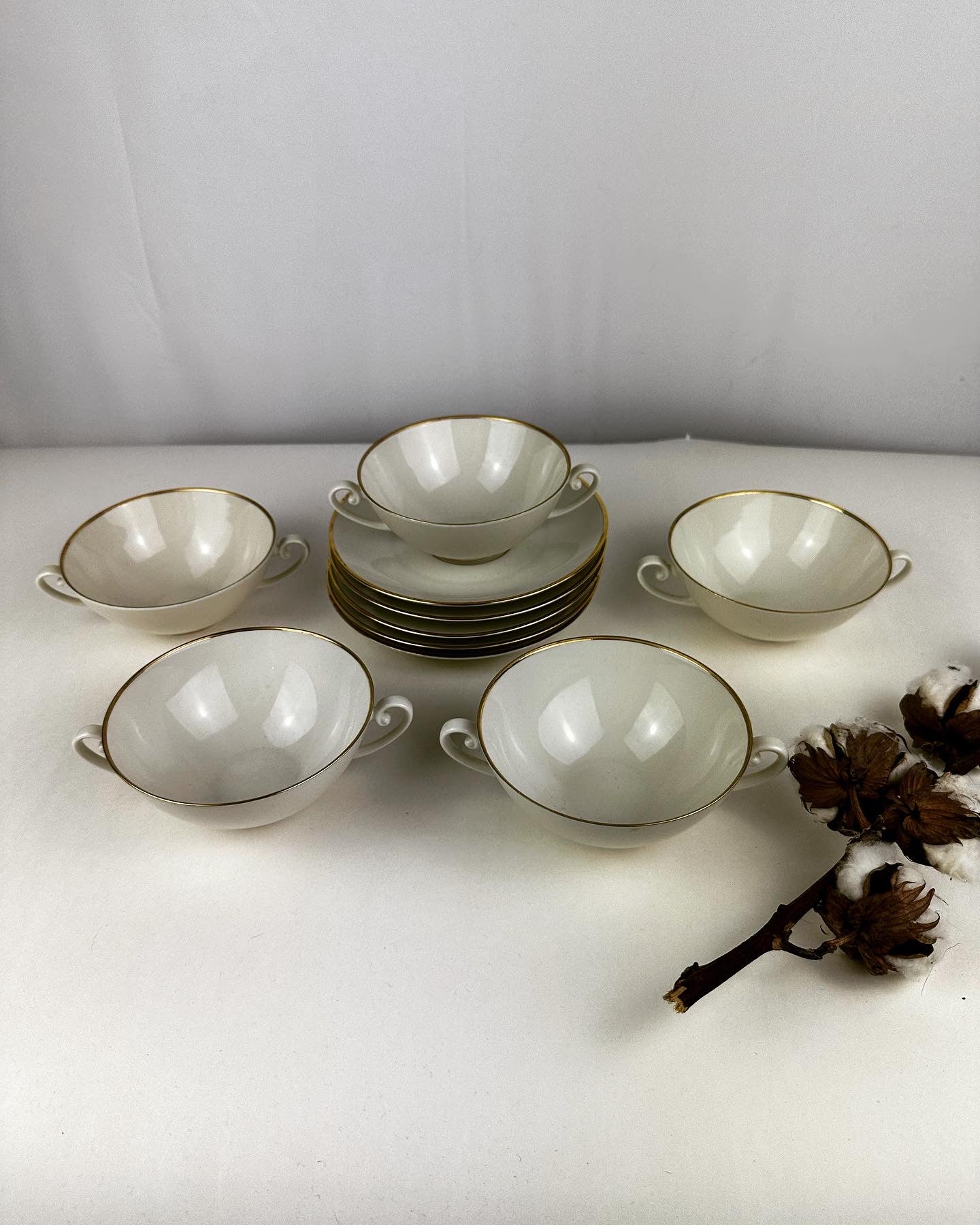 5 vintage soepkommen