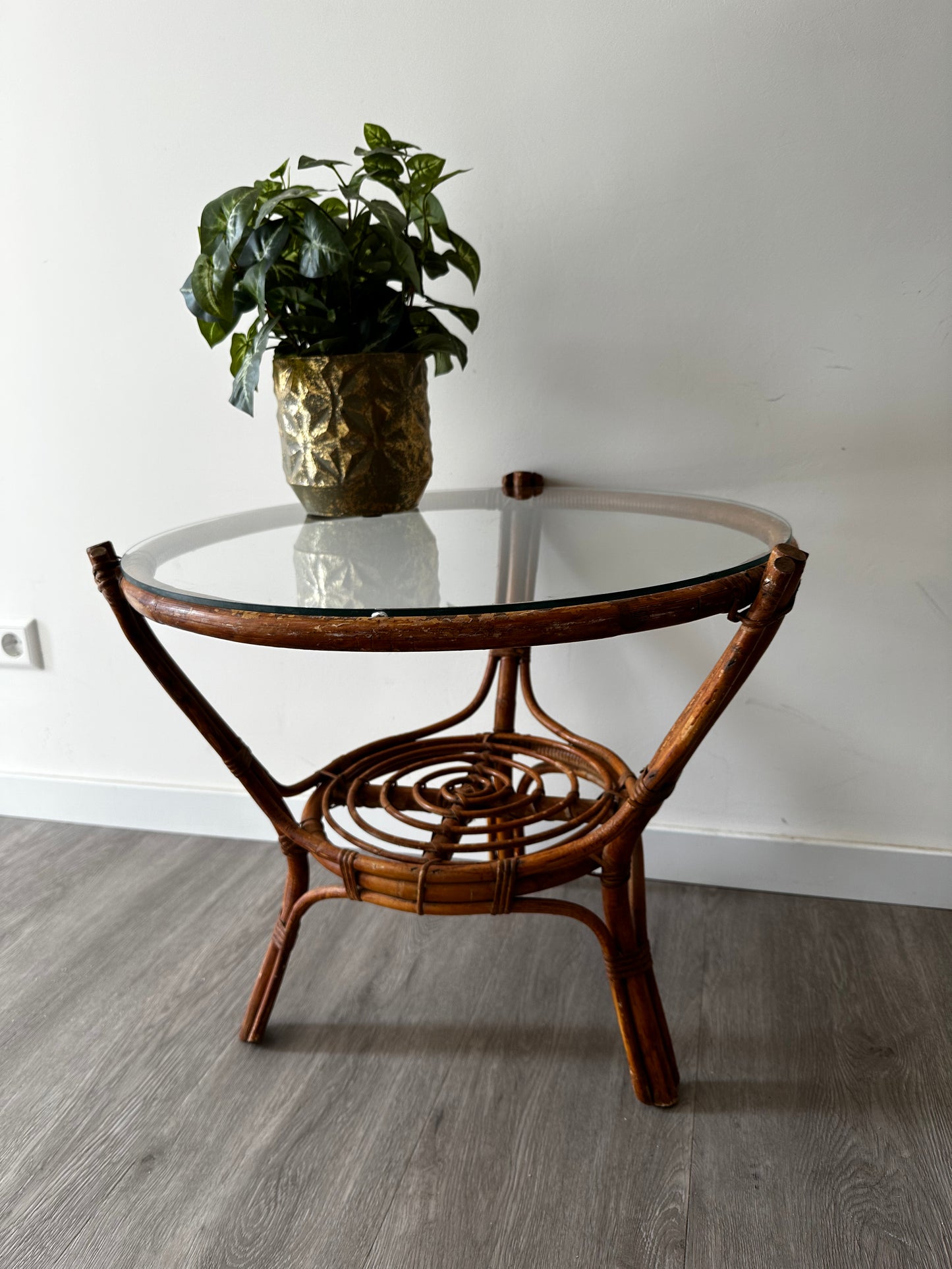 Vintage rotan salontafel