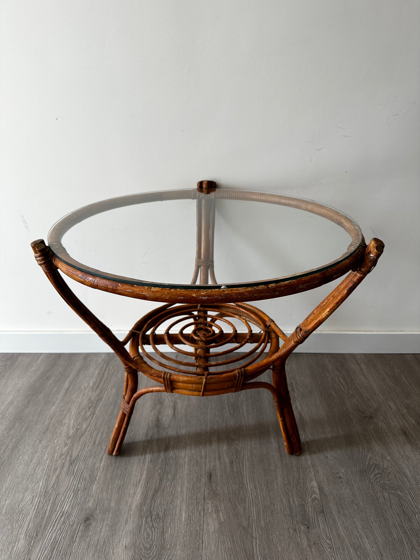 Vintage rotan salontafel