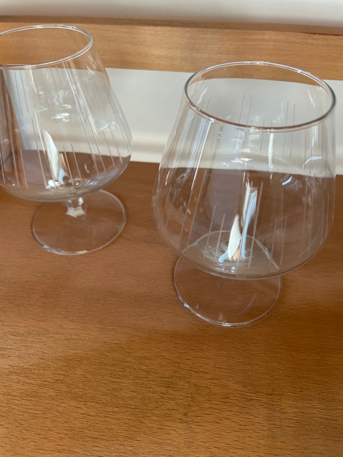 Vintage Cognac glazen gegraveerd