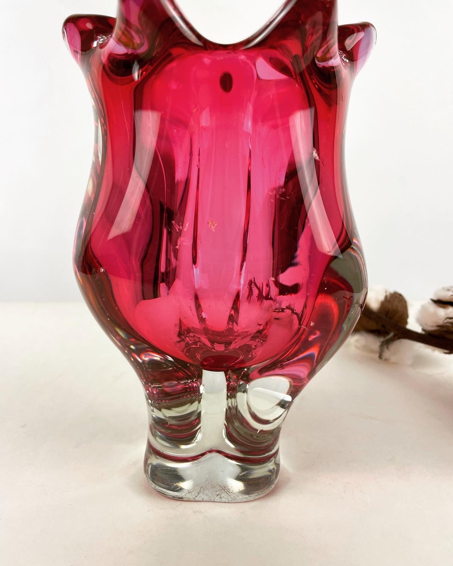 Glazen Vaas Murano Stijl Roze