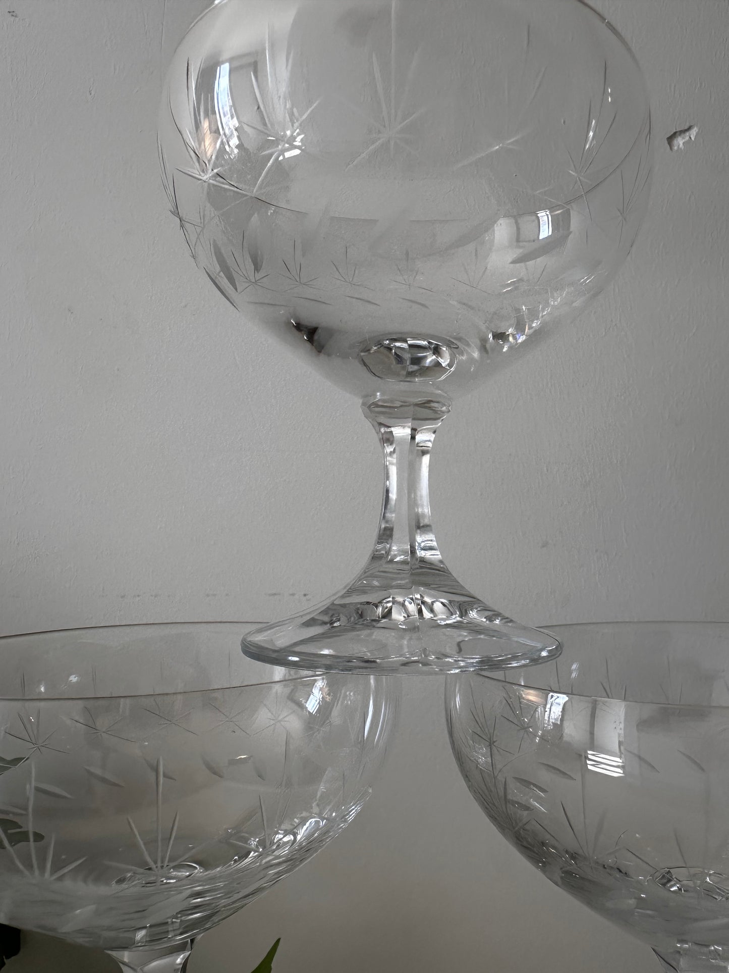 6 coupe champagne glazen vintage