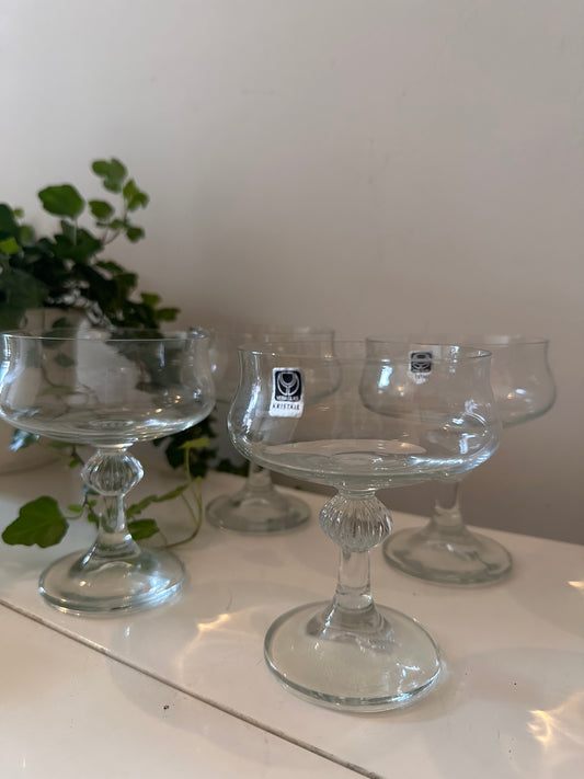 Set van 4 kristallen coupe champagne glazen