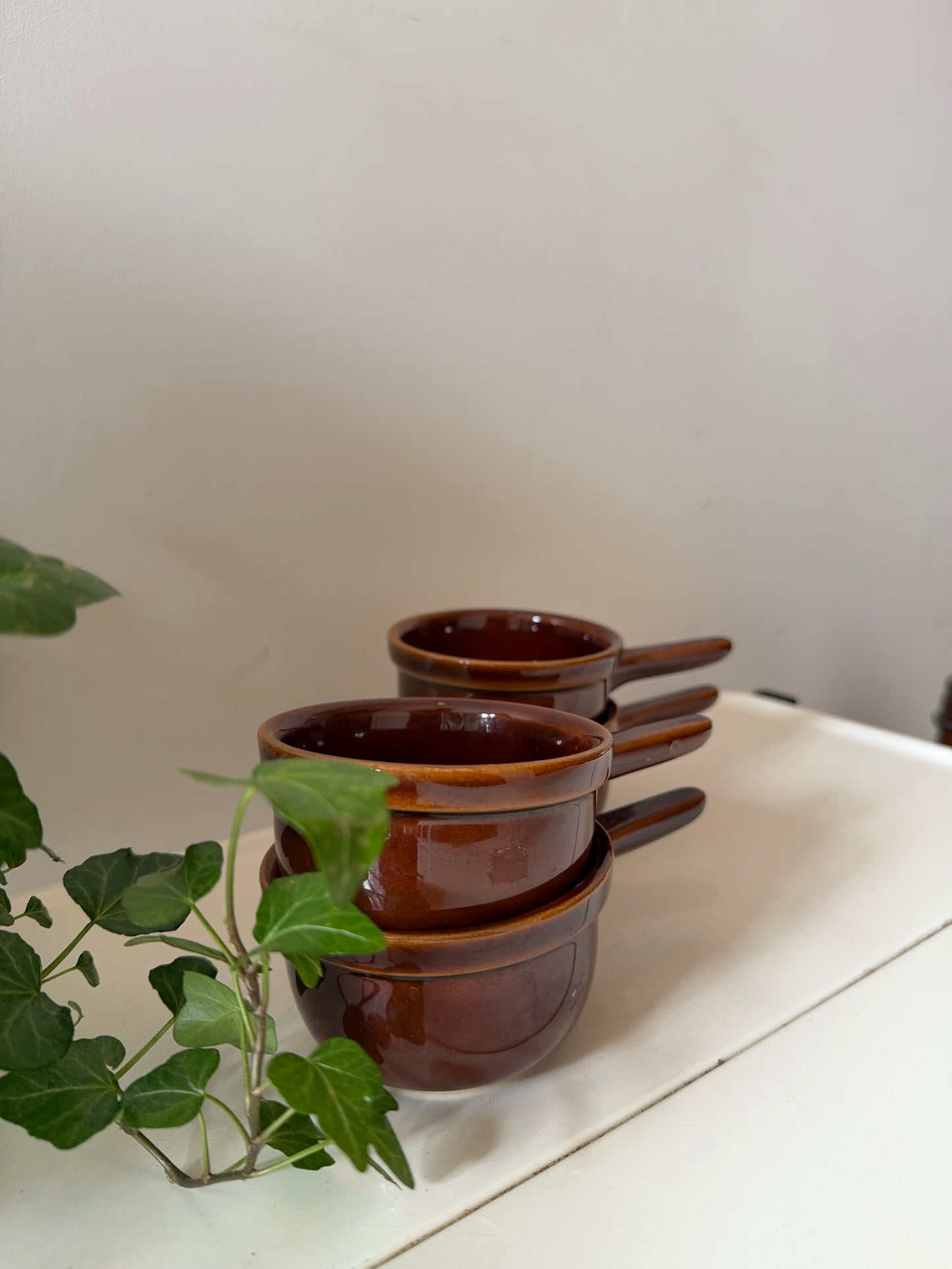 Set van 4 keramieken espresso kopjes met steeltje