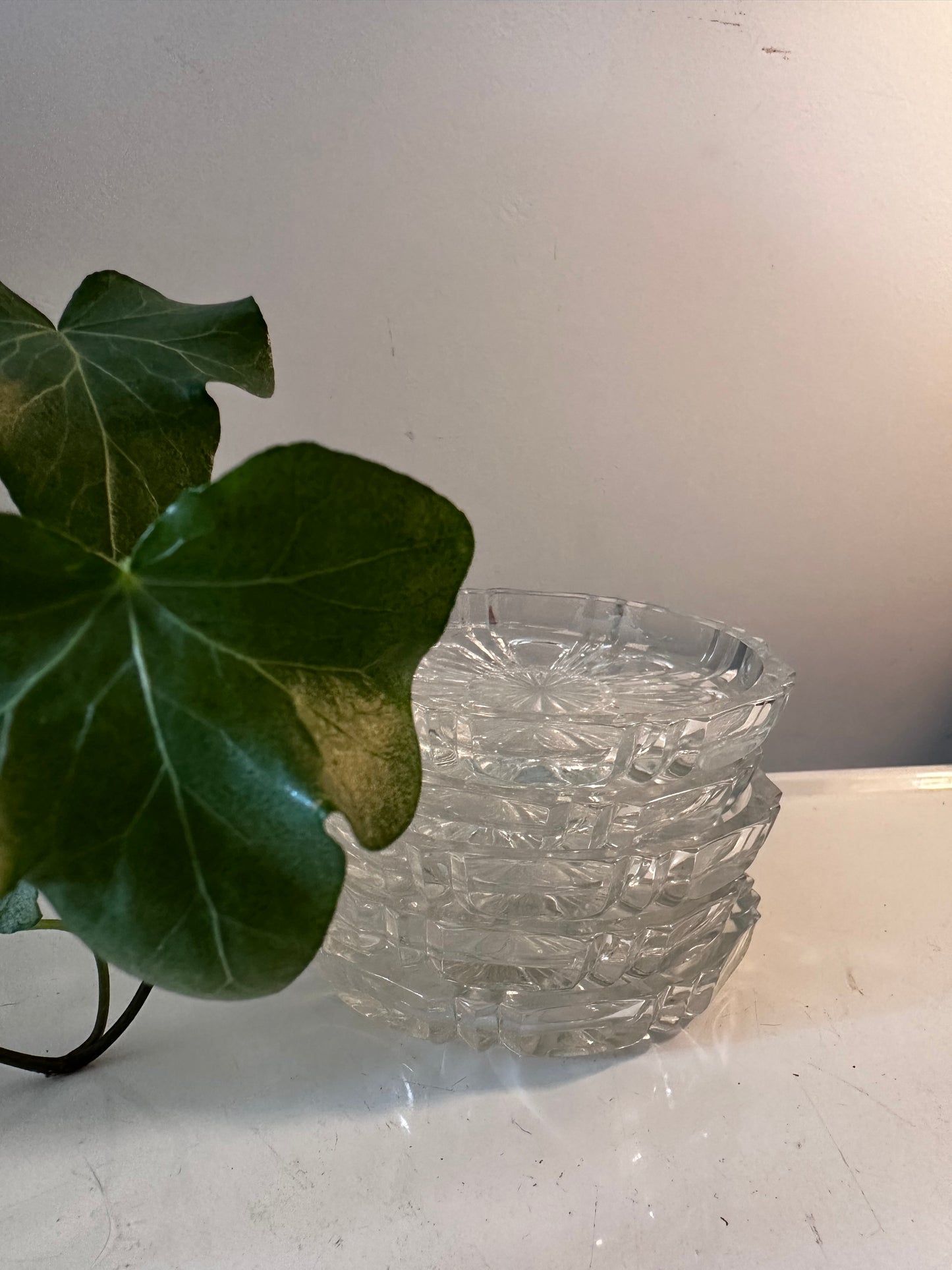 Vintage glazen onderzetters