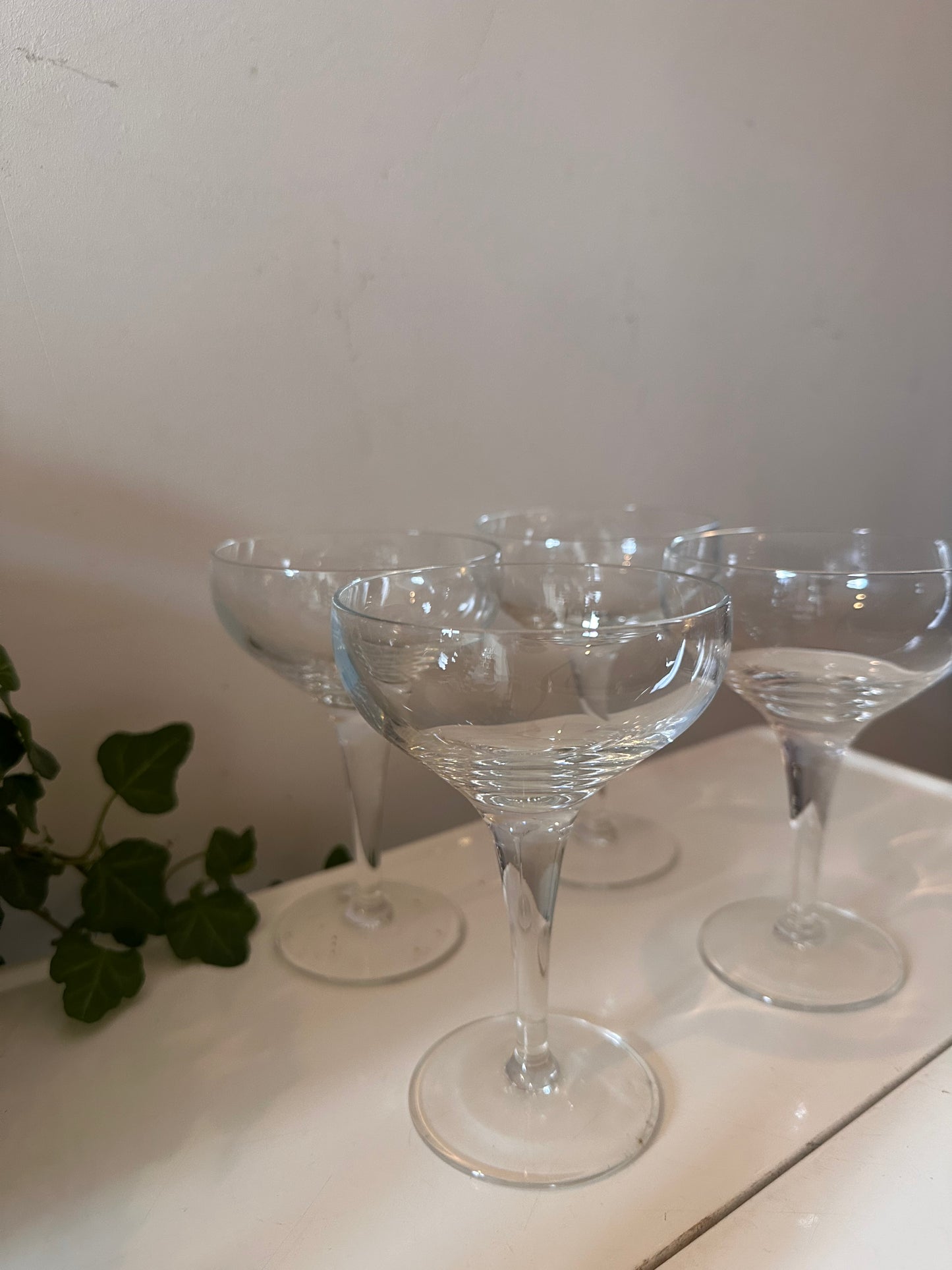 Set van 4 kristallen coupe champagne glazen