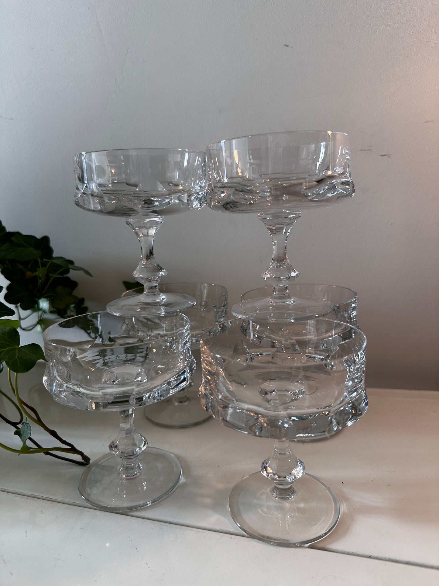 Kristallen vintage coupe champagne glazen