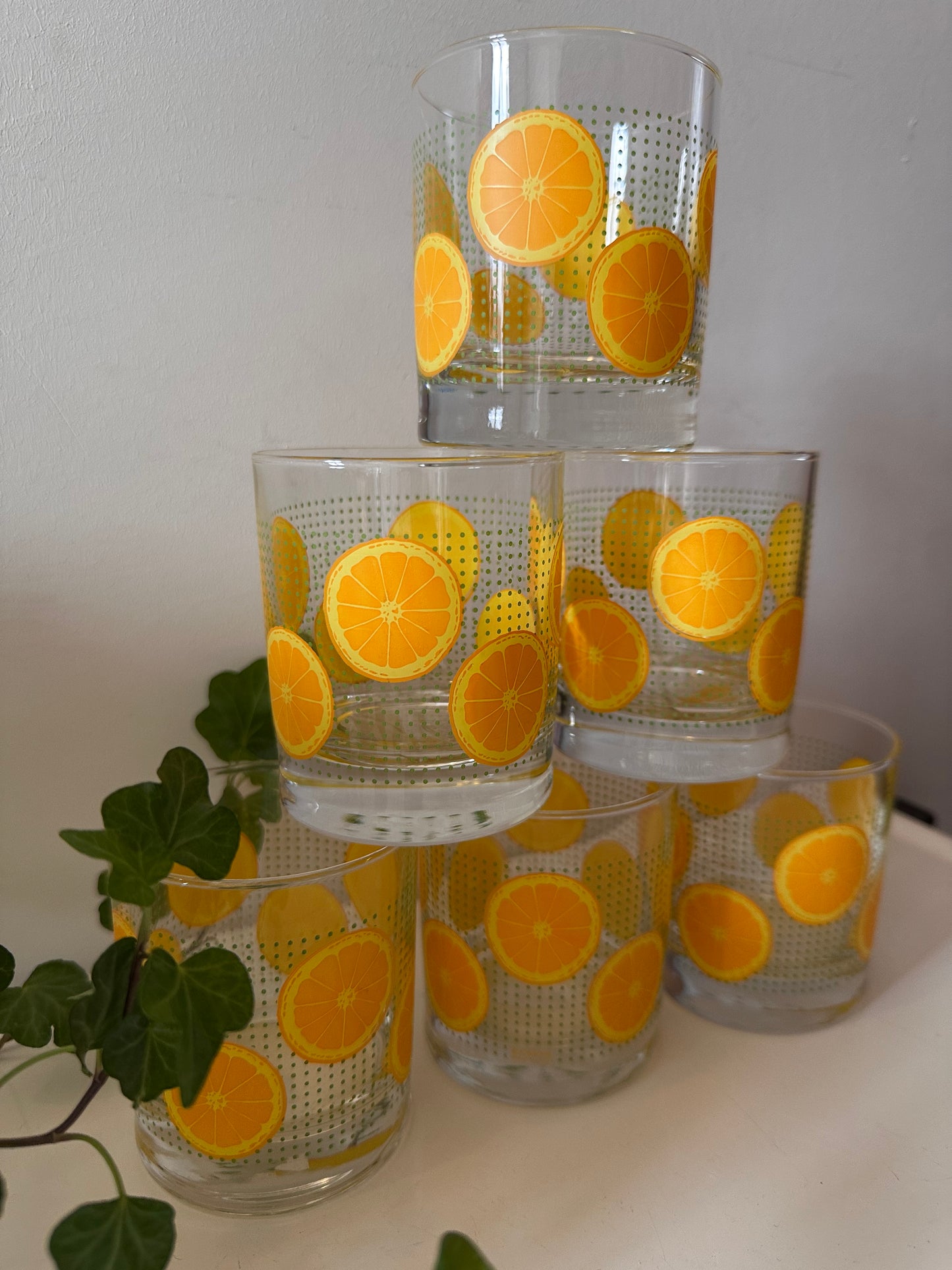 Retro waterglazen limonade glazen vintage