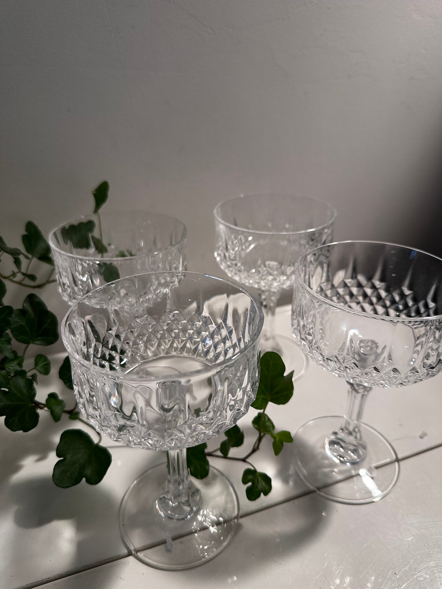 Set kristallen coupe champagne glazen