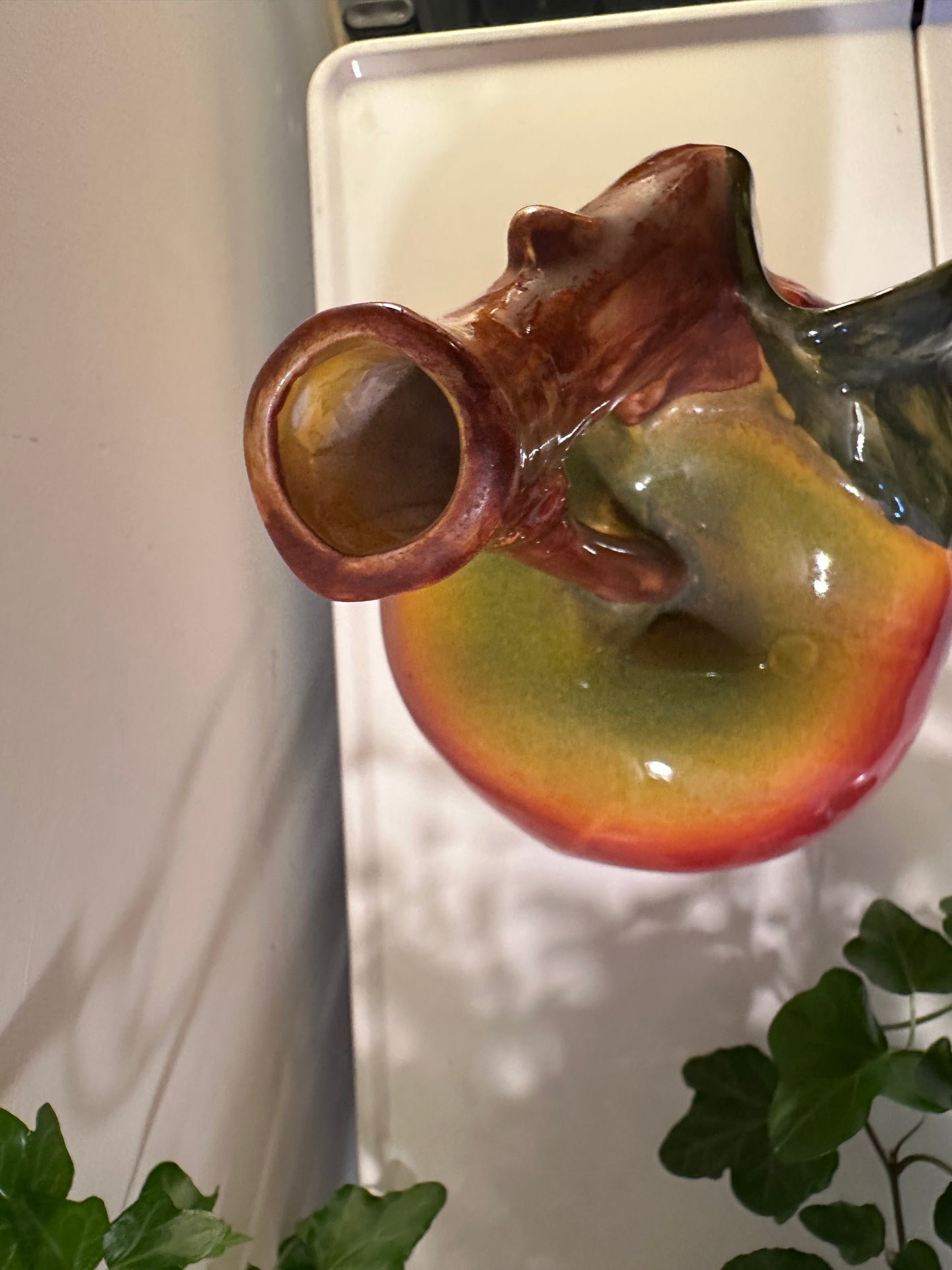 Keramieken vintage kan / vaas vorm appel