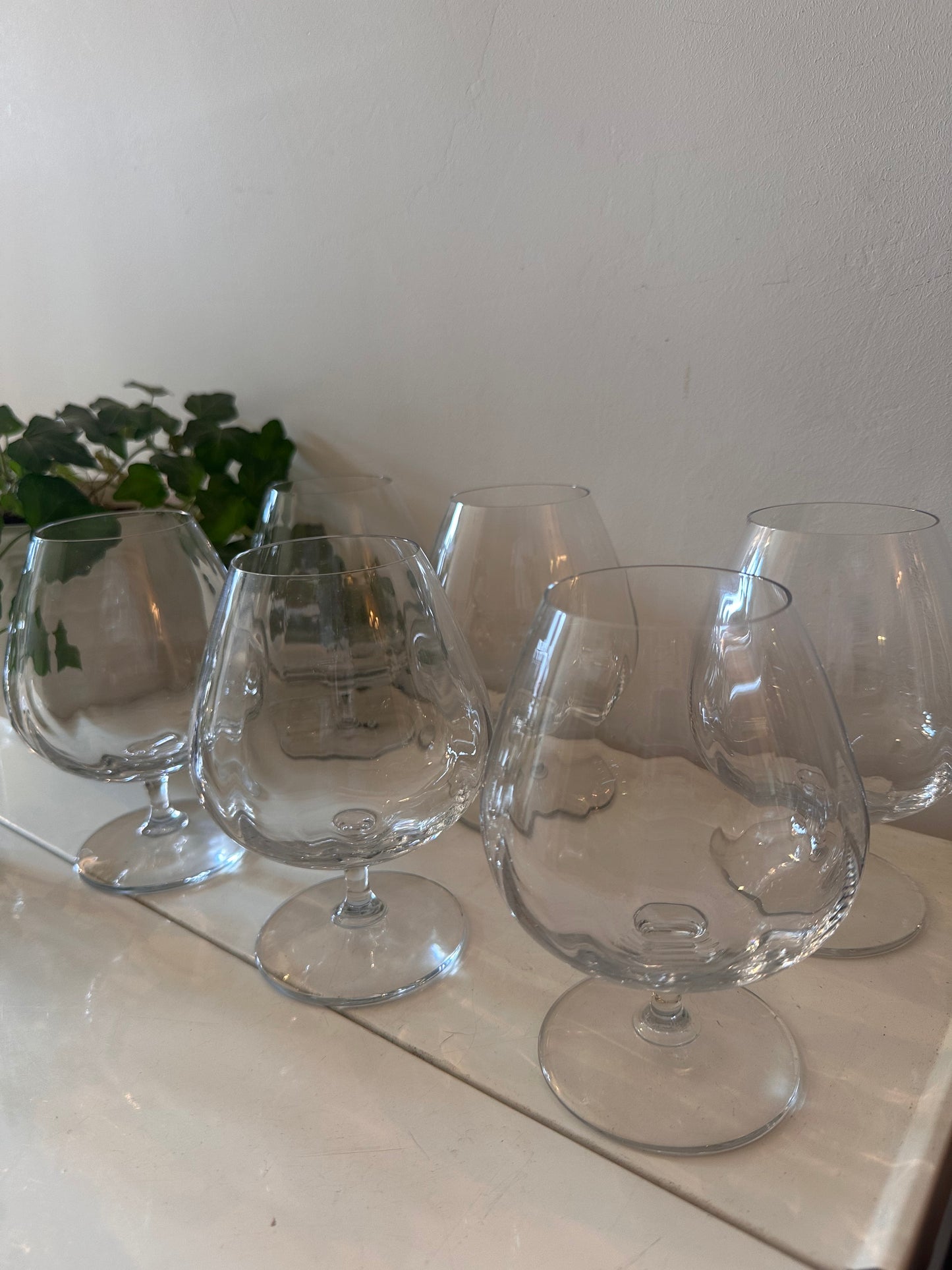 Set van 6 kristallen cognac glazen