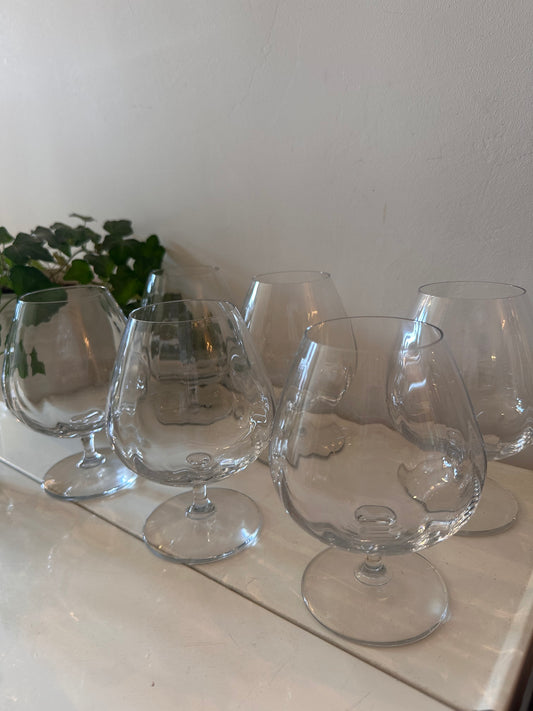 Set van 6 kristallen cognac glazen
