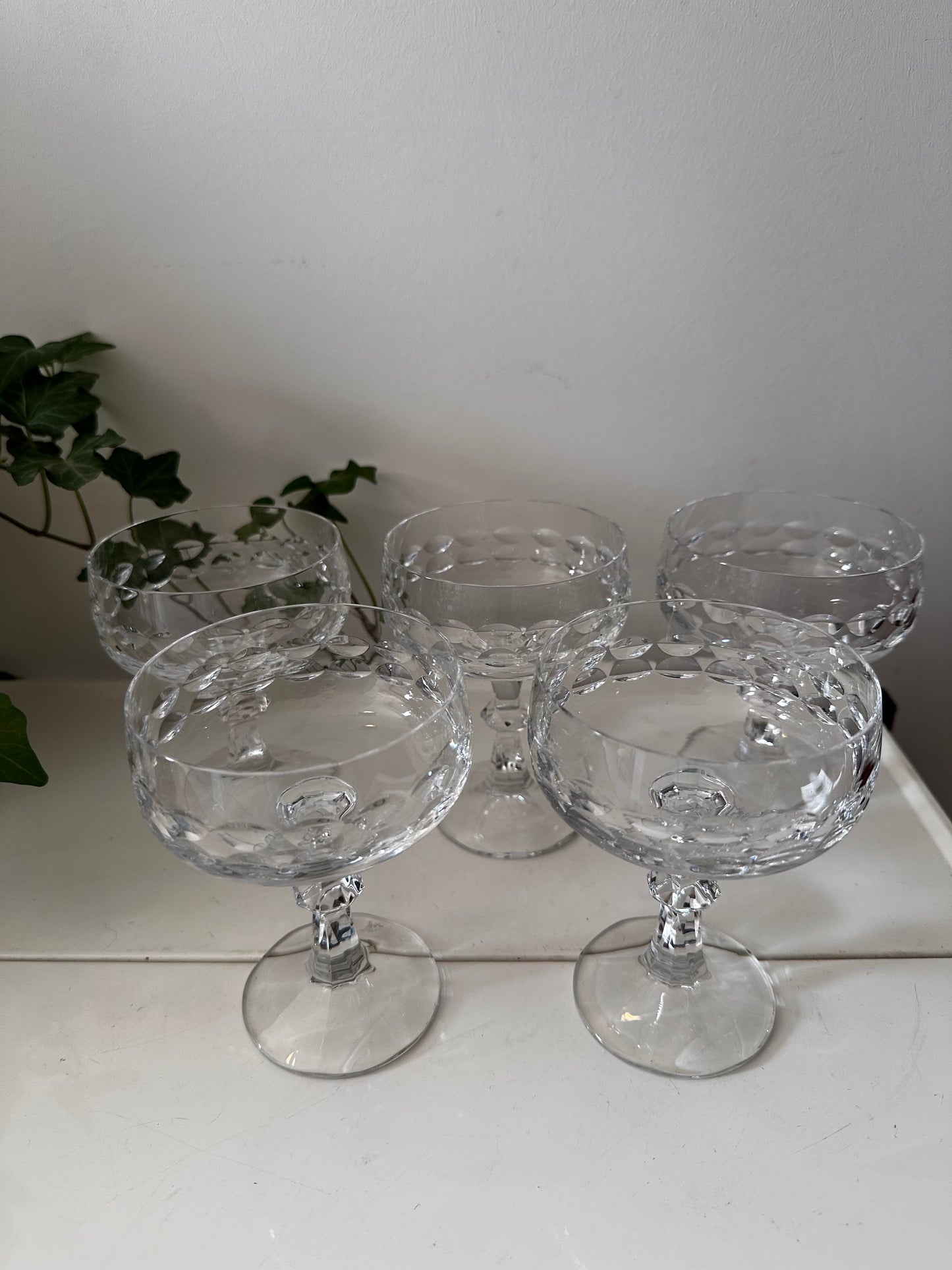 5 delige set coupe champagne glazen kristal