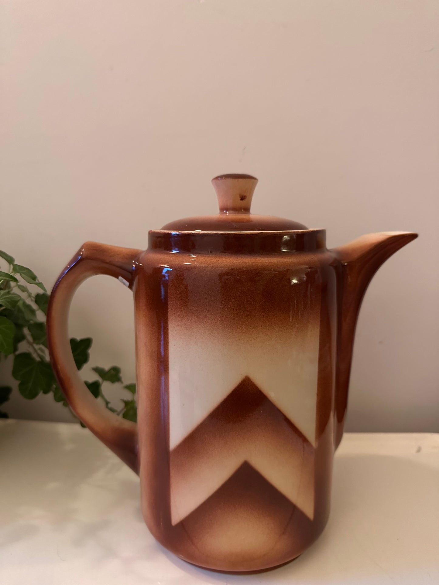 Jaren 70 koffiekan bruin beige