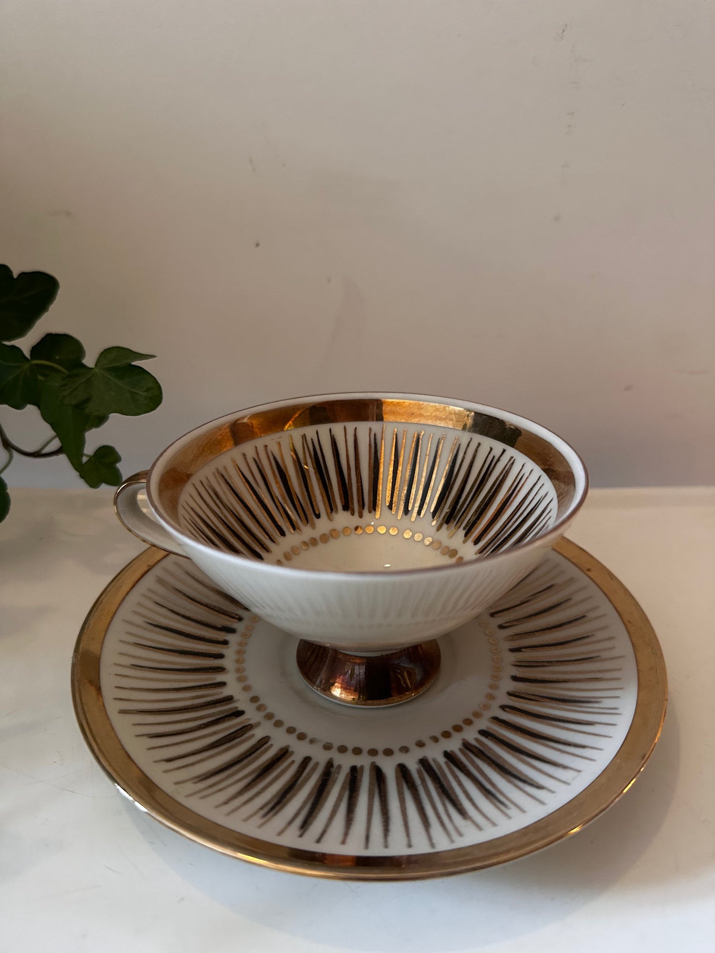 Set van twee porseleinen kop en schotels