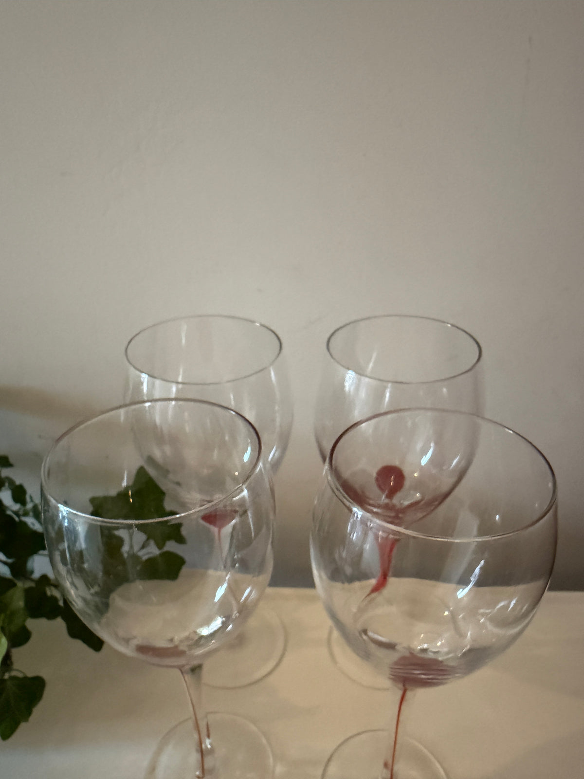 Luminarc pop art Red drip wijnglazen set van 4