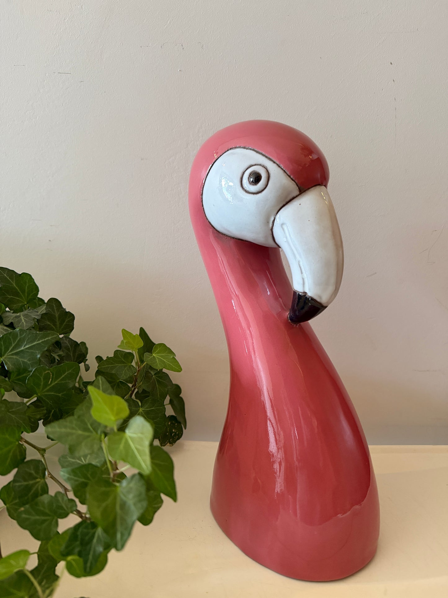 Jaren 80 beeld van een Flamingo