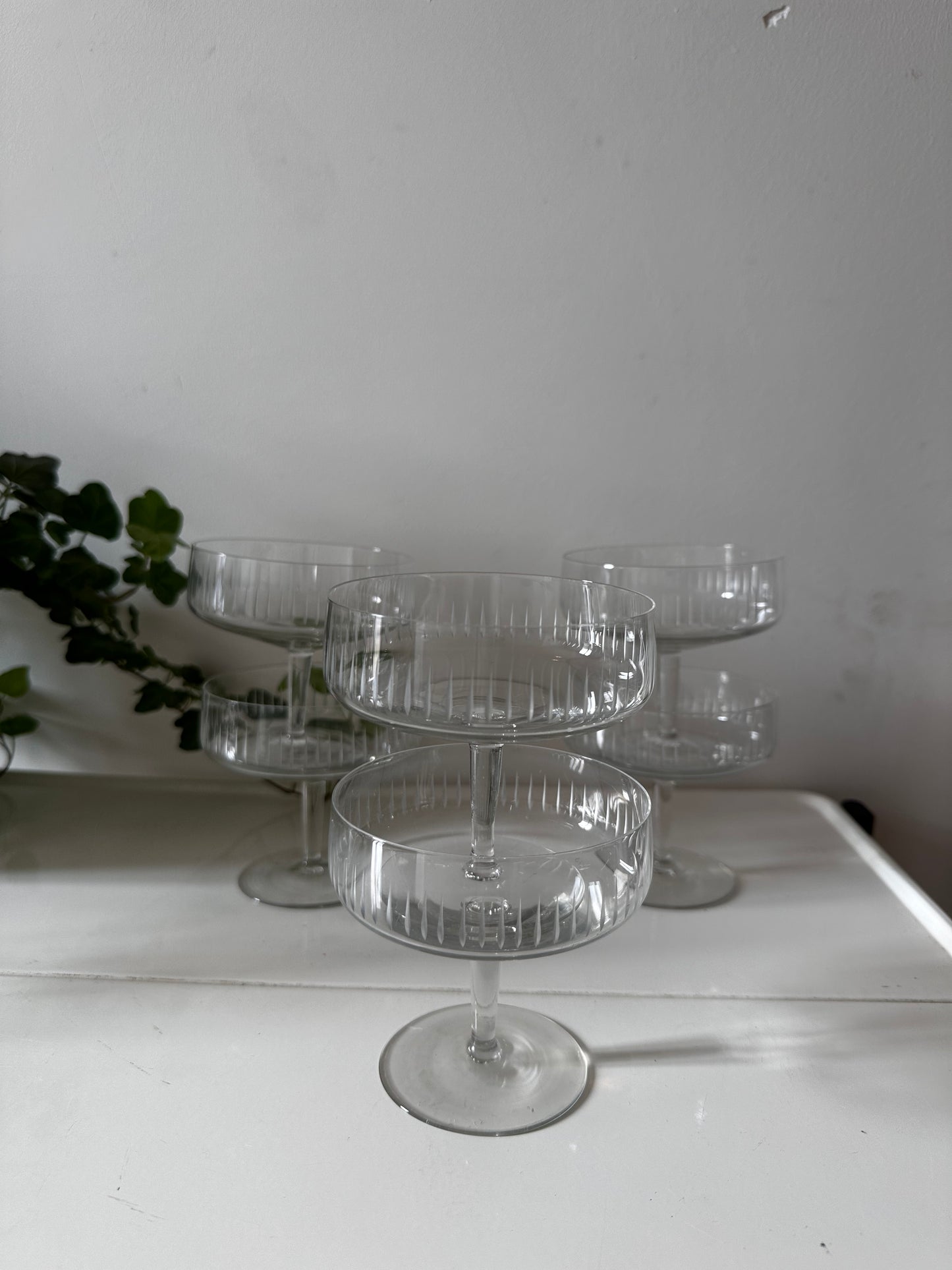 Kristallen champagne glazen vintage