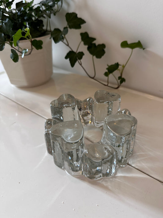 Theelicht retro dik glas vintage rechaud