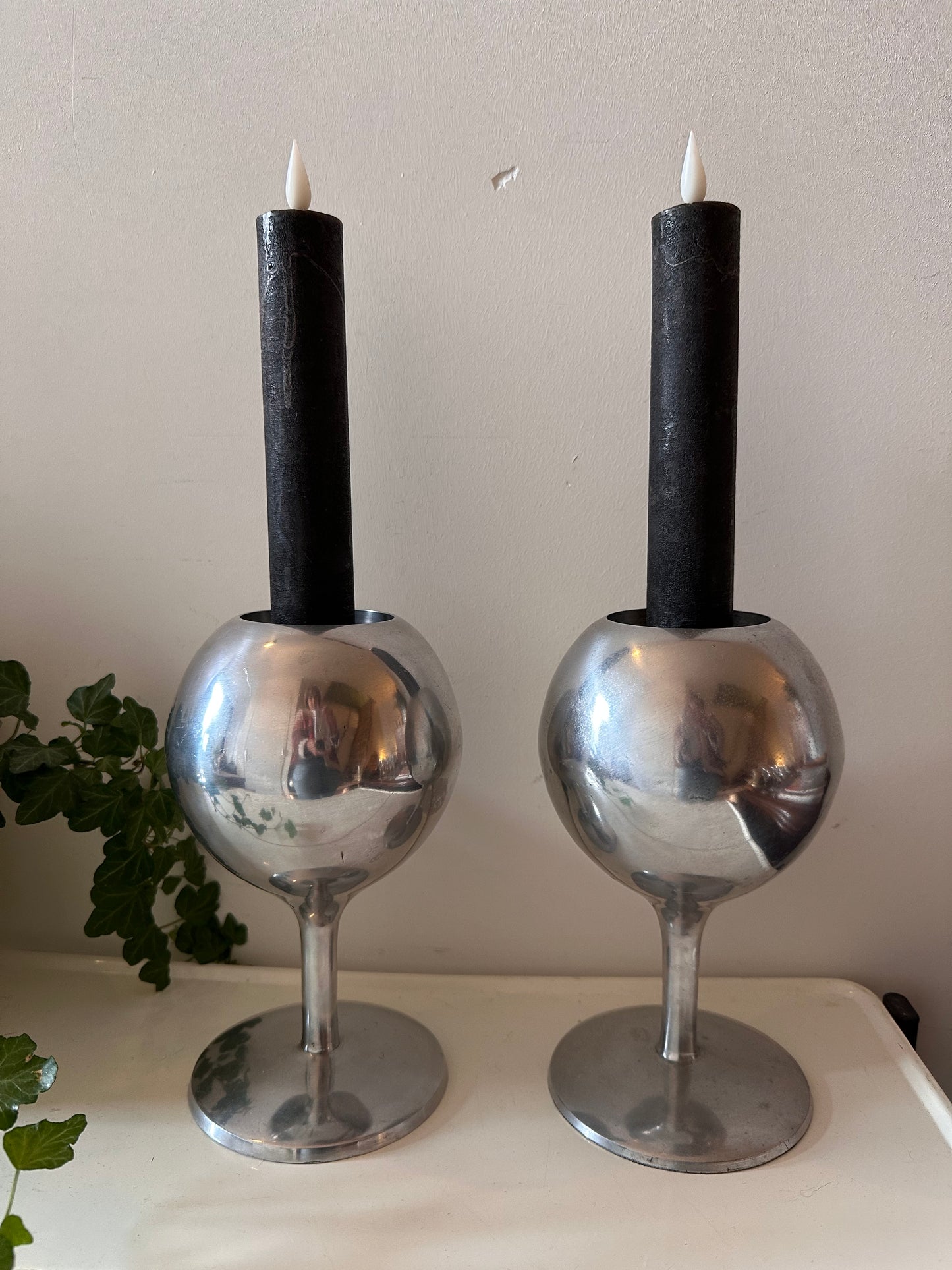 Set aluminium kandelaars