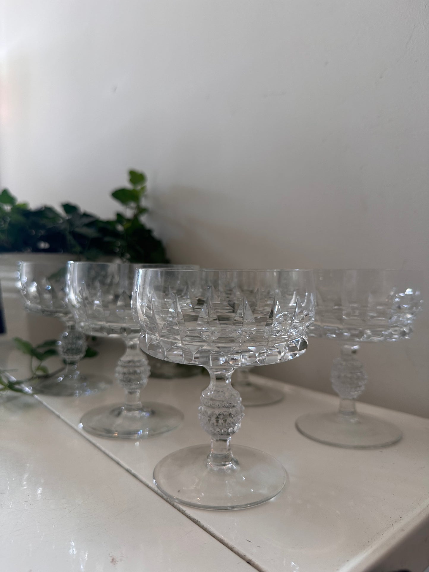 Set van 6 kristallen coupe champagne