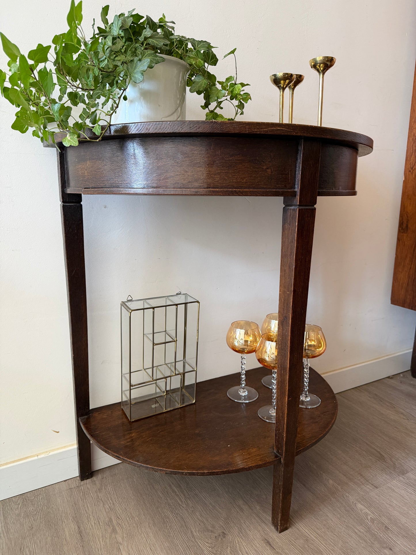 Half rond bijzettafeltje console vintage