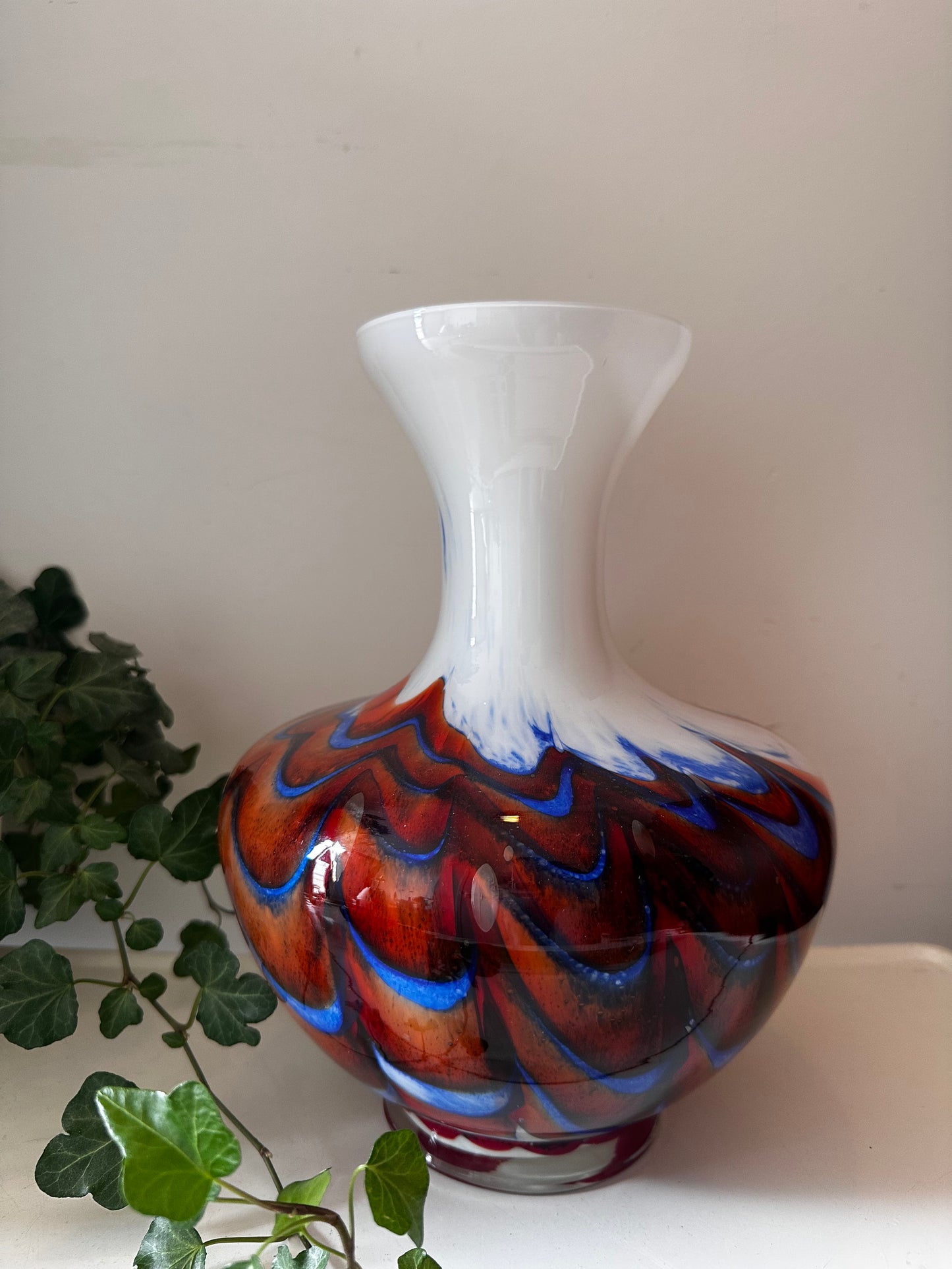Murano glazen vaas met swirl