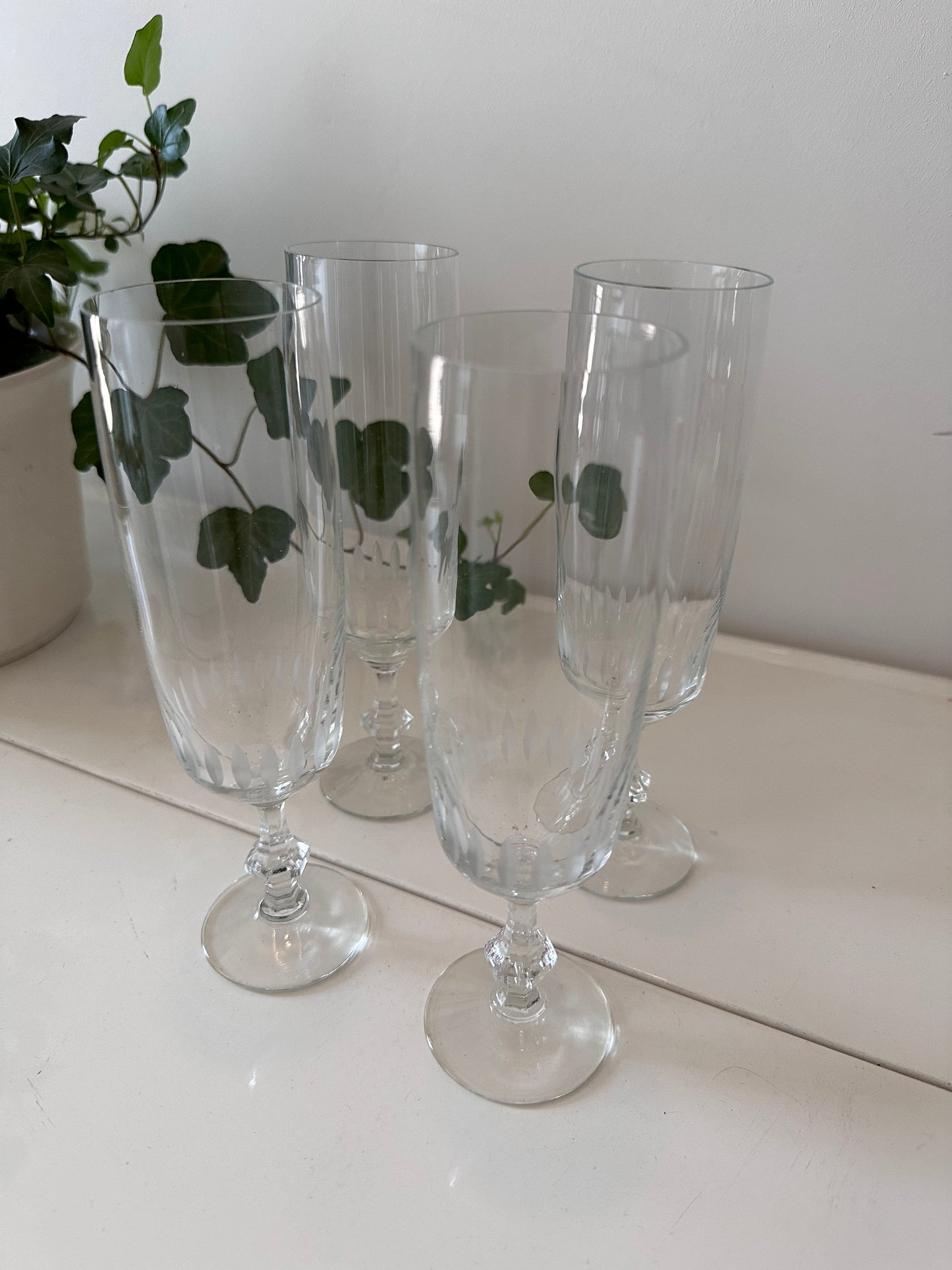 Kristallen vintage champagne glazen