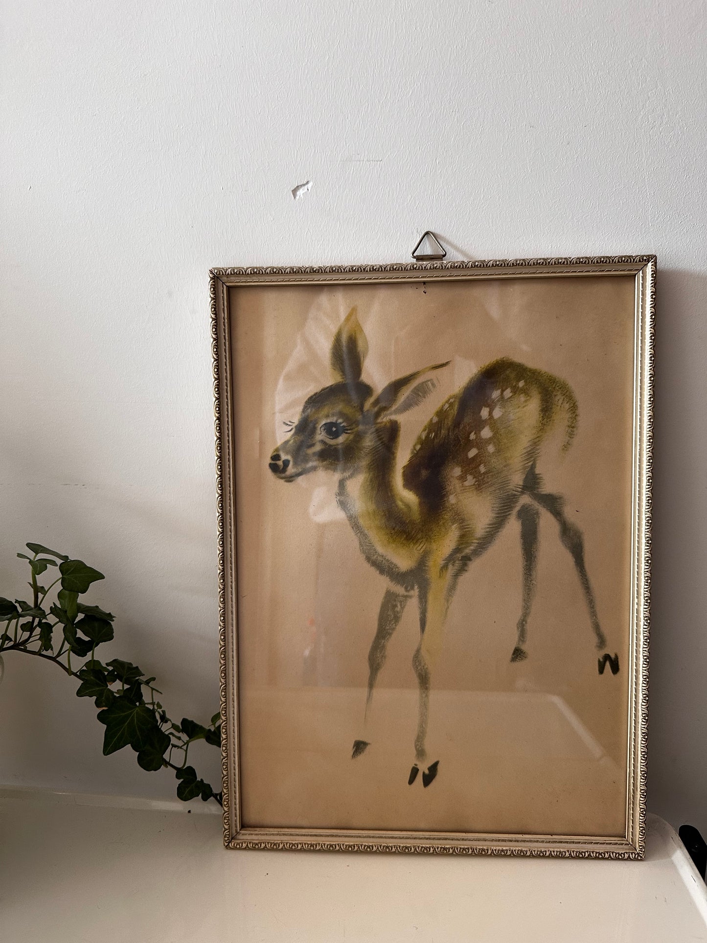 Lijst vintage met prent hertje Bambi jaren 60