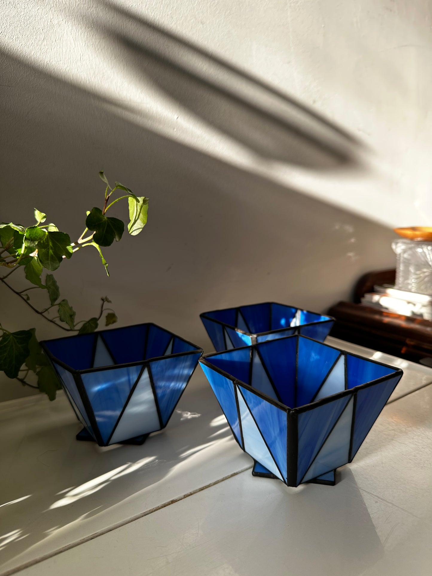 Glas in lood waxinelichthouders prijs is per stuk