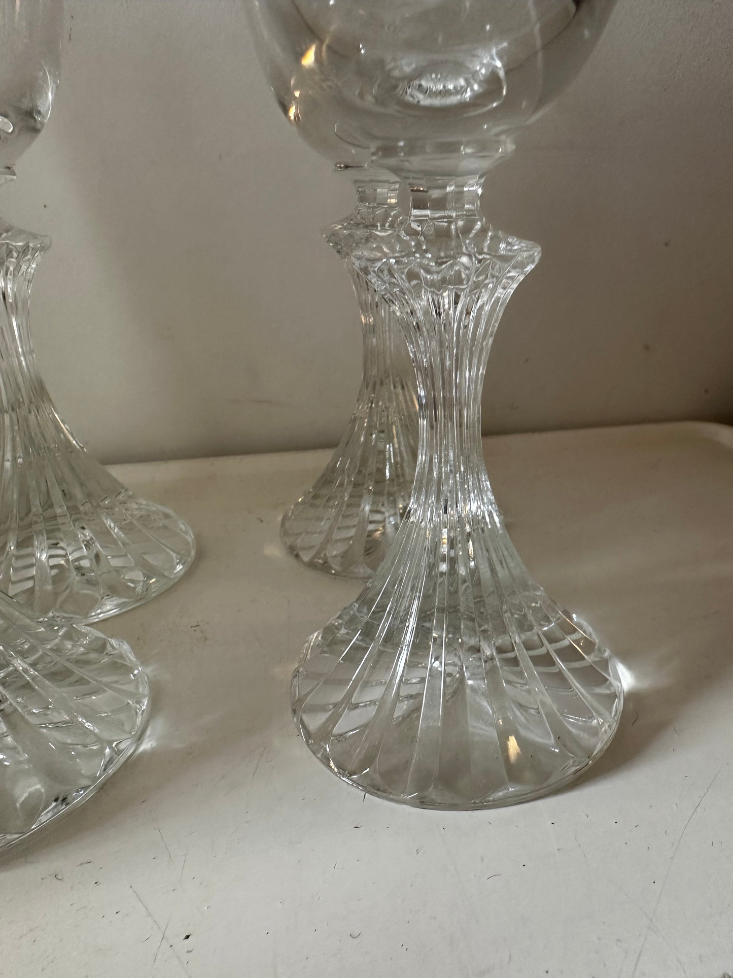 Set van 6 kristallen champagne flutes