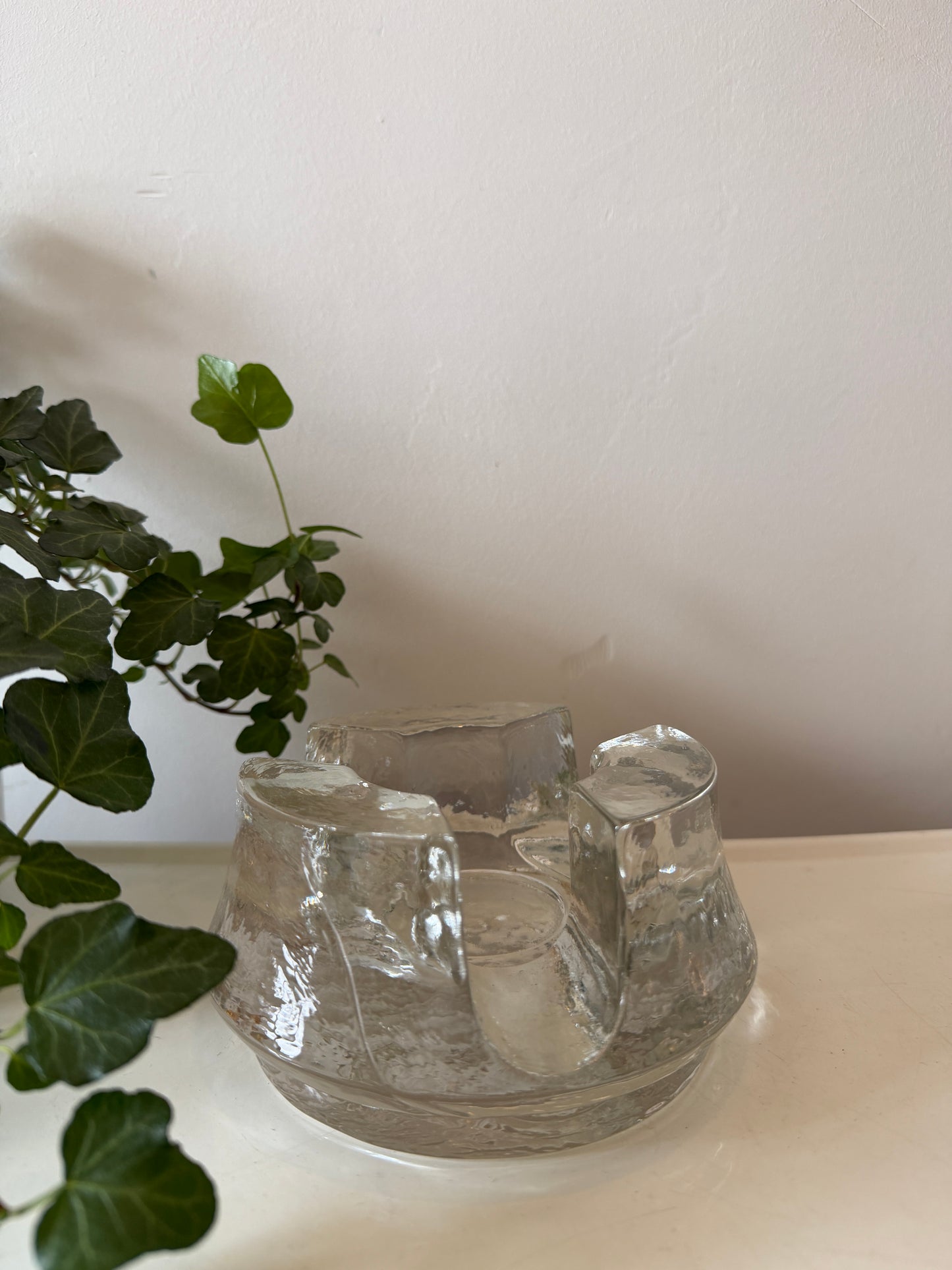 Brutalist waxine licht houder glas