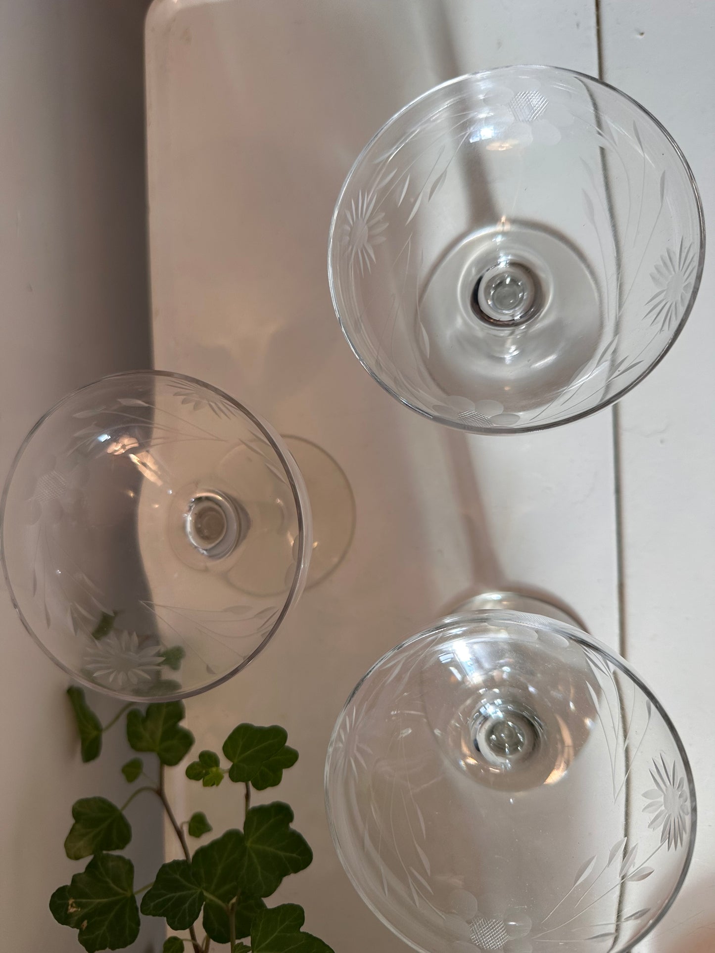 Set van 3 coupe champagne glazen