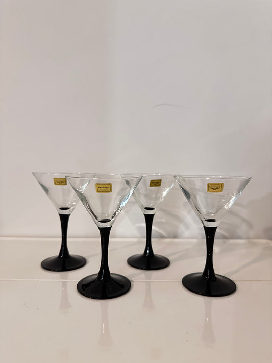 4 Luminarc Cocktail Martini glazen vintage