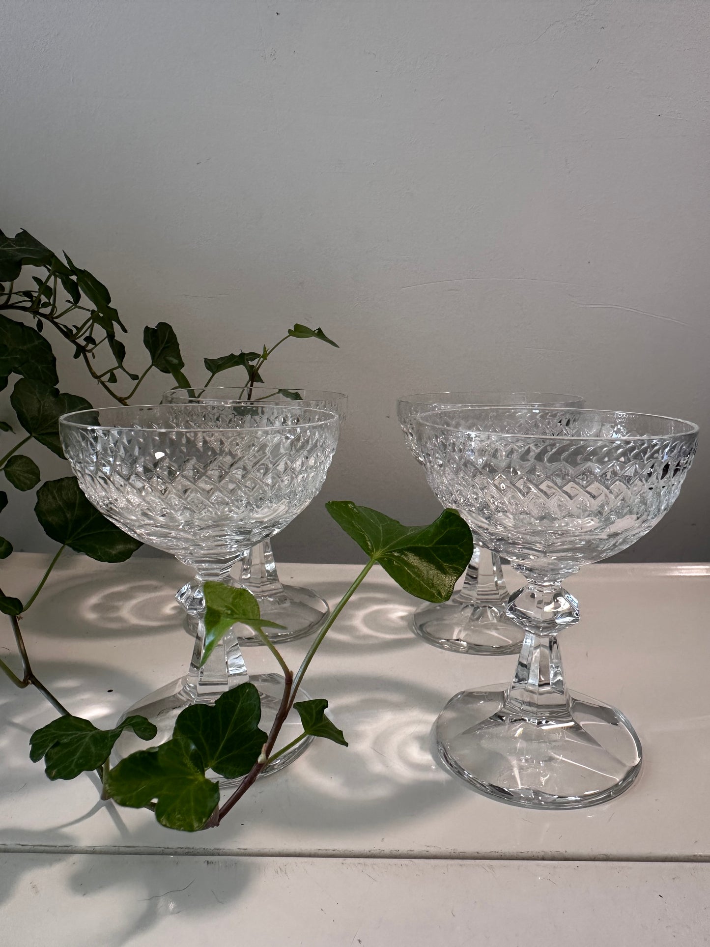 Set van 4 kristallen likeurglaasjes