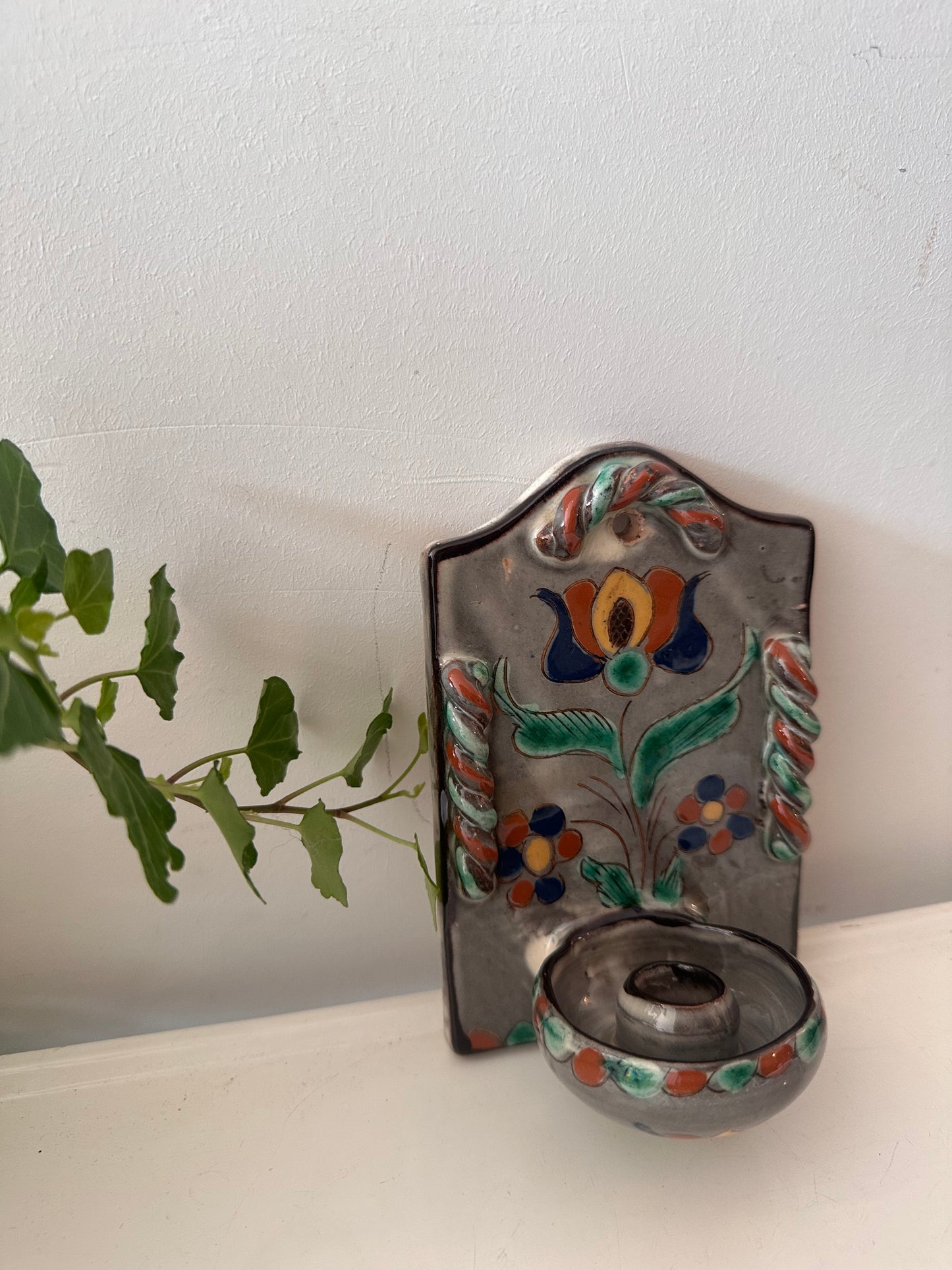 Keramieken wandkandelaar vintage