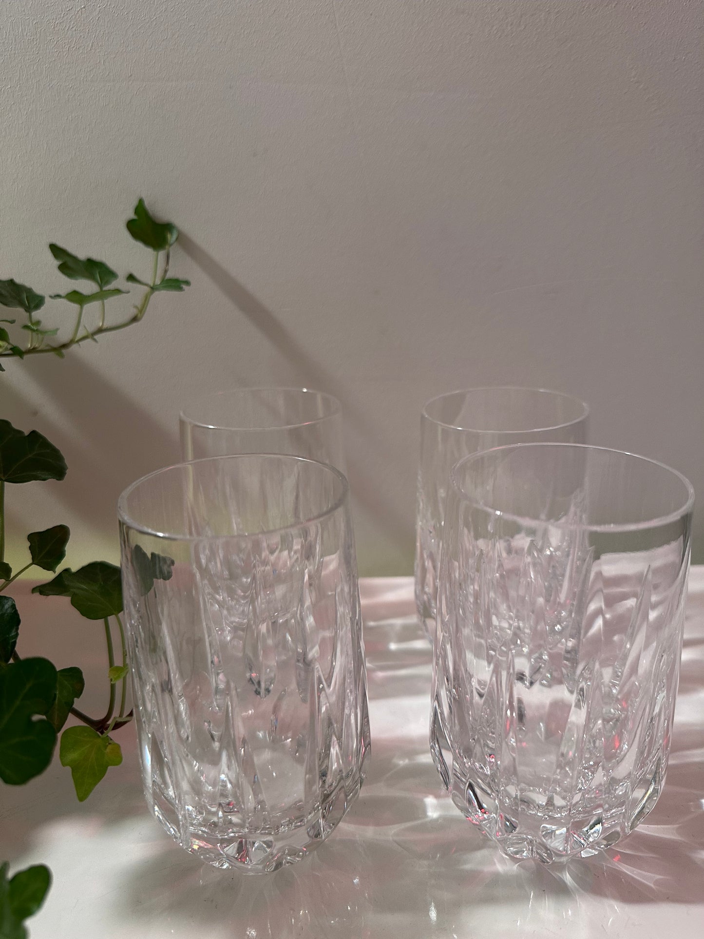 Set van 4 kristallen waterglazen