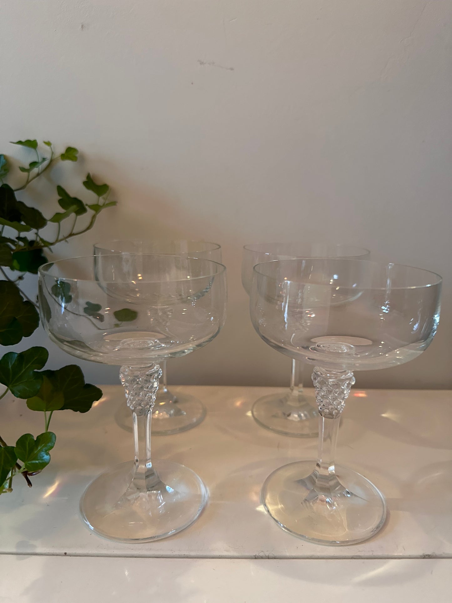 Kristallen coupe champagne glazen set van 4