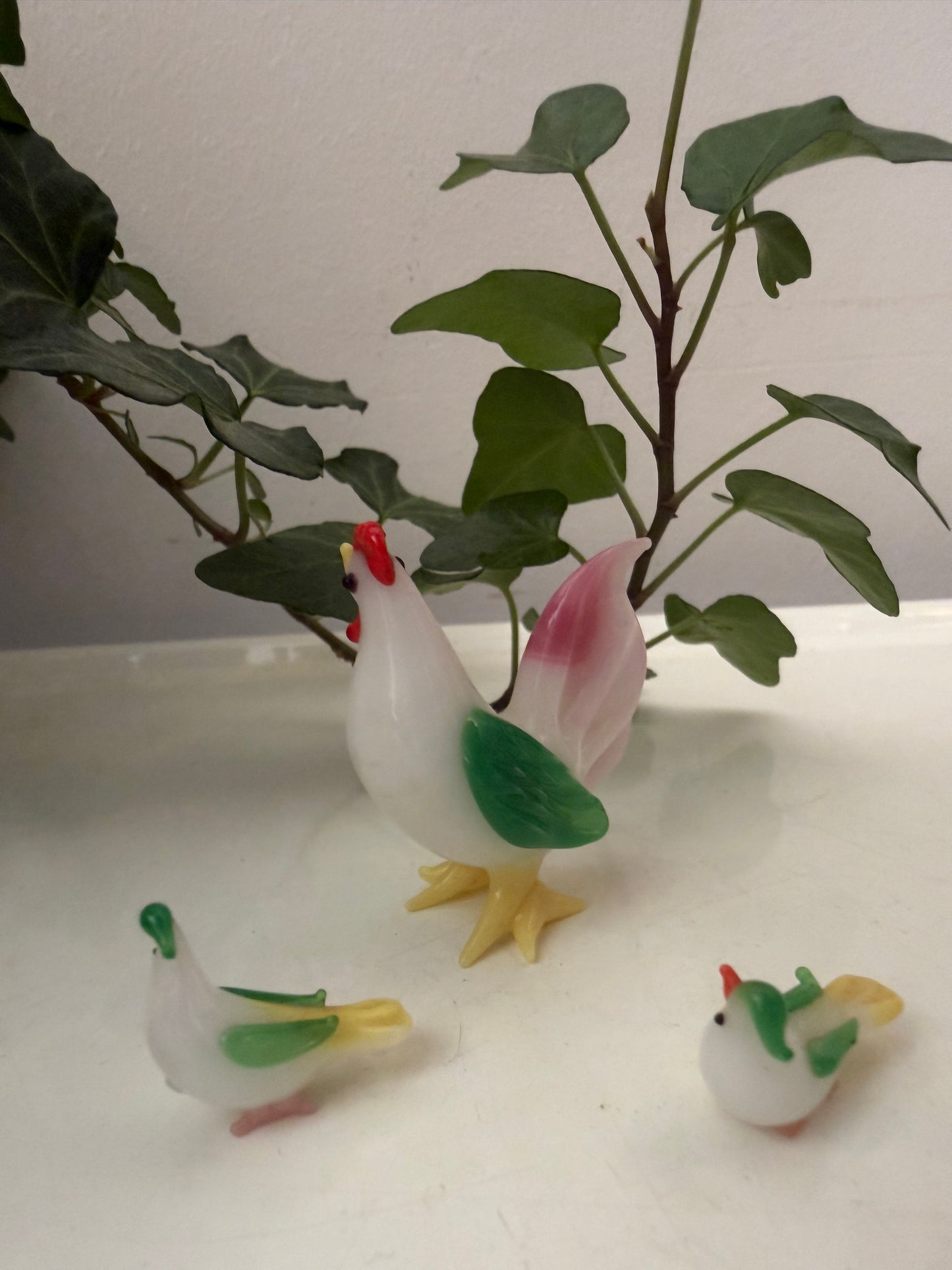 Set van Murano glazen letterbak beeldjes