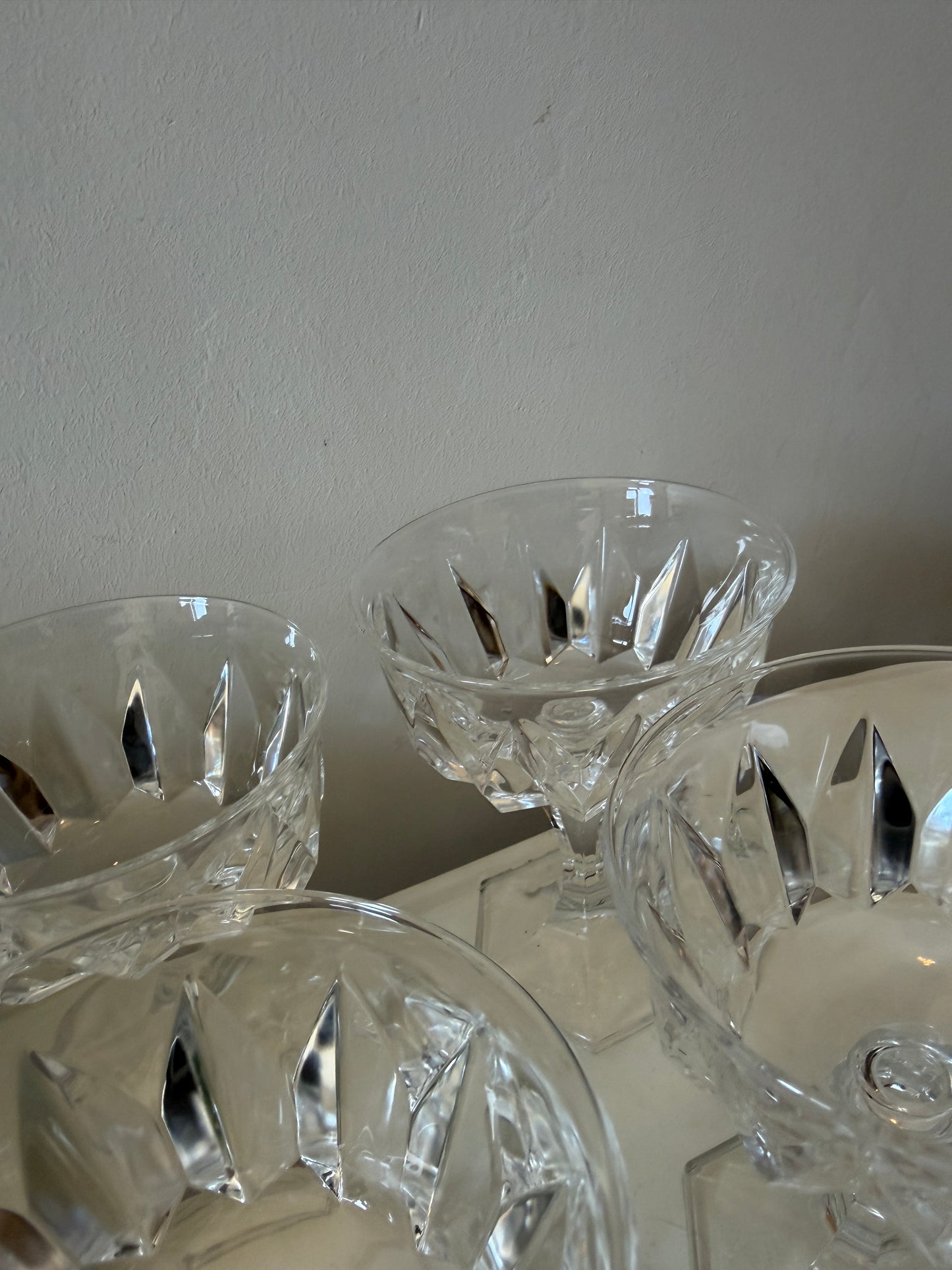 Set van 4 kristallen coupe glazen