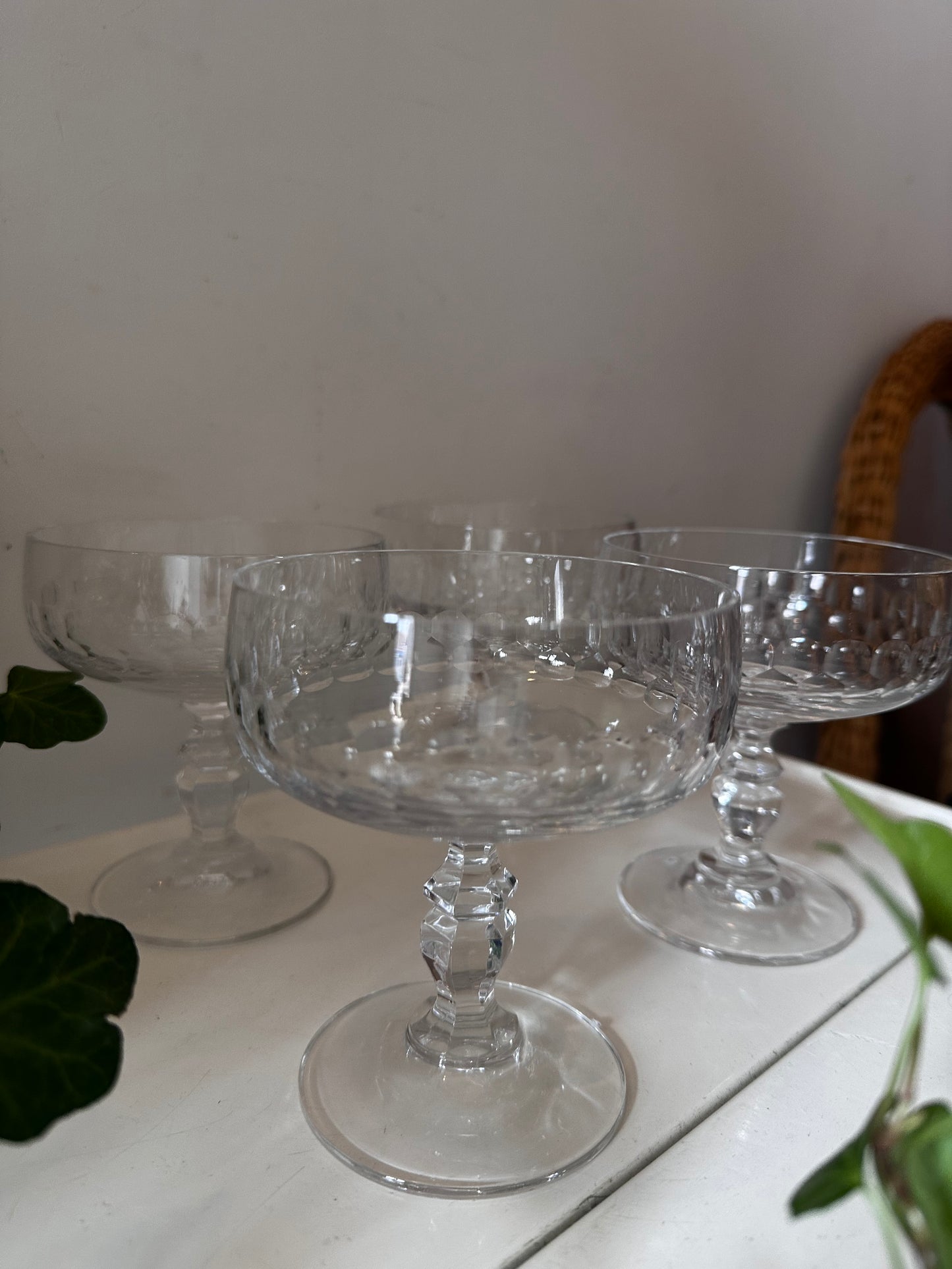 Set van 4 kristallen coupé champagne glazen