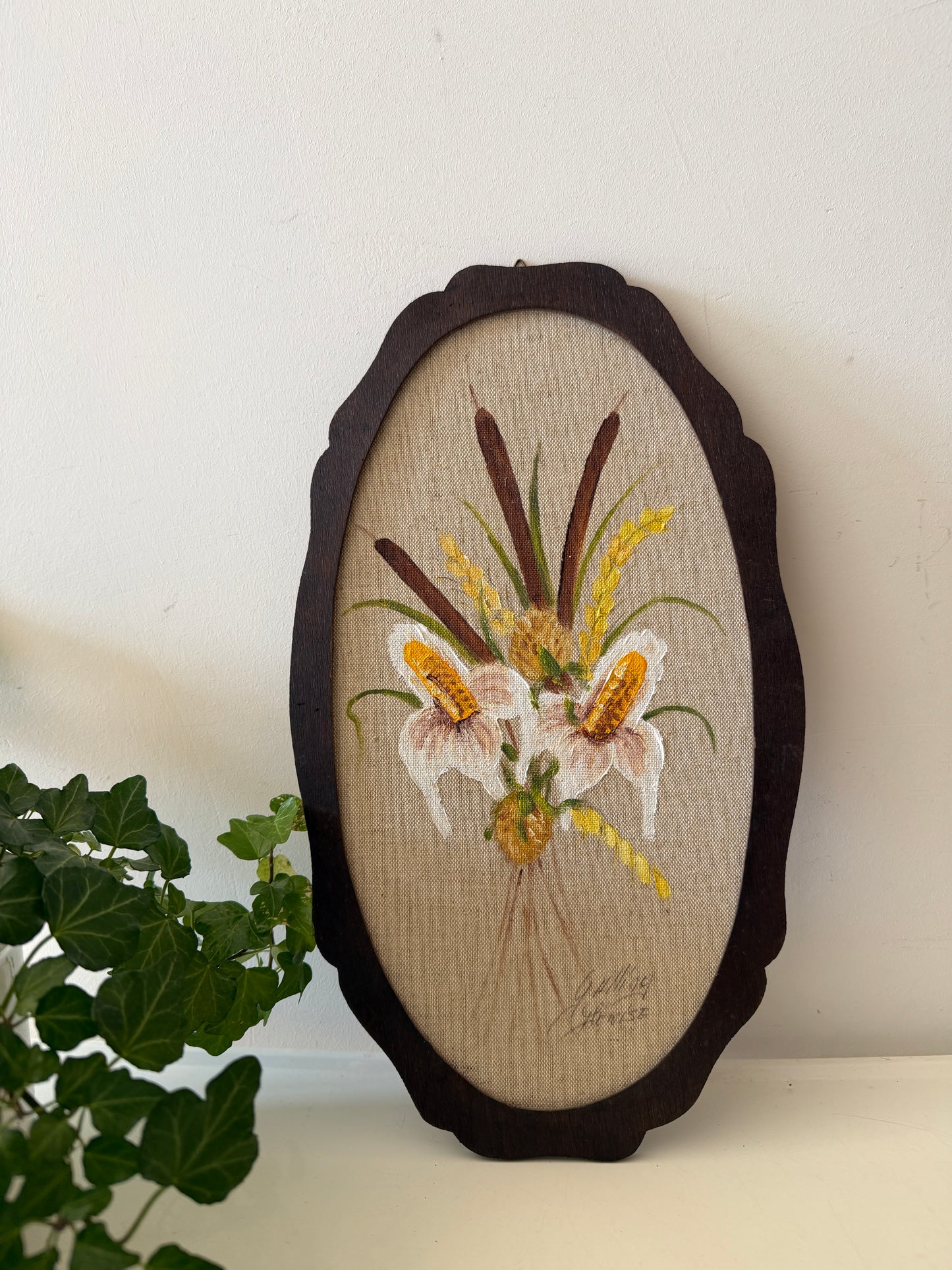 Geschilderd wanddoek met boeket