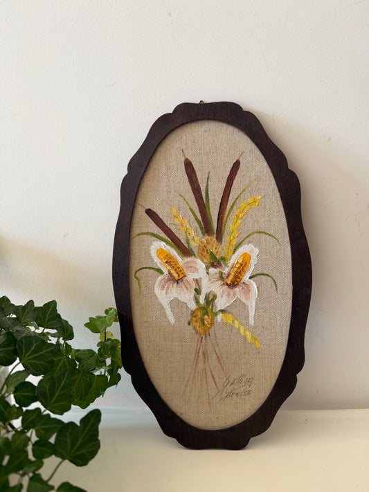 Geschilderd wanddoek met boeket