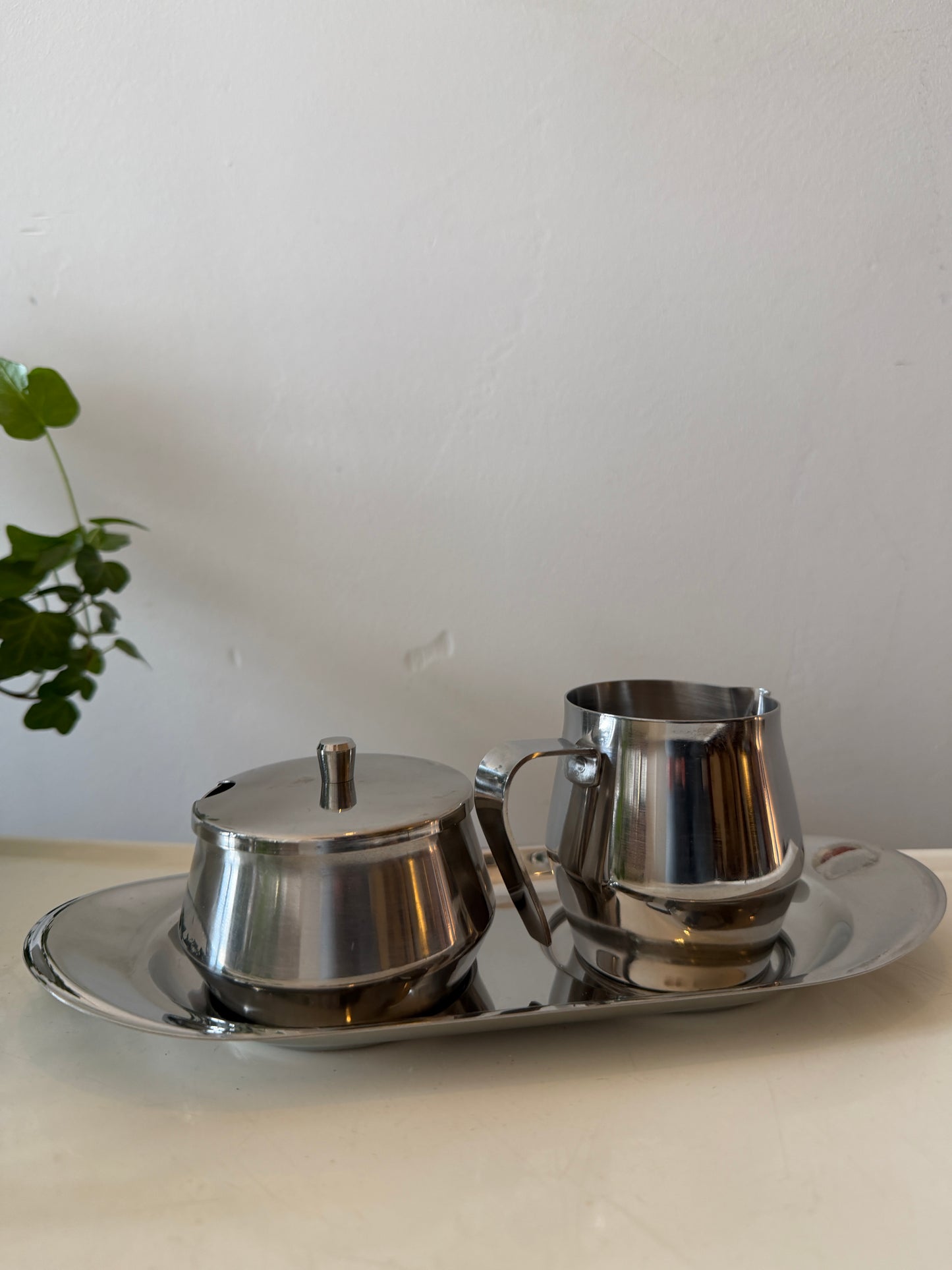 Chroom melk en suiker stelletje jaren 70