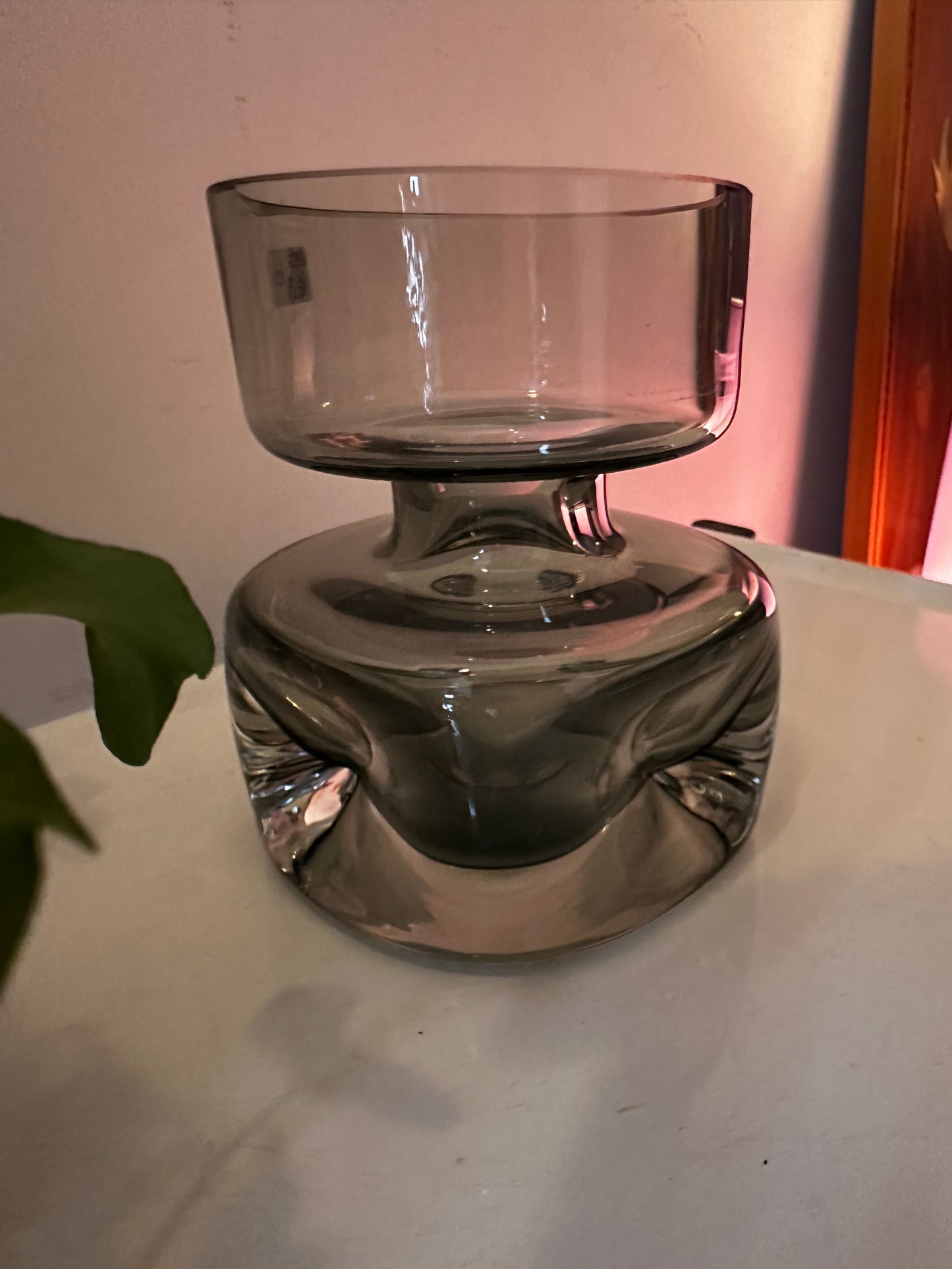 Rooklglazen vintage vaasje jaren 70