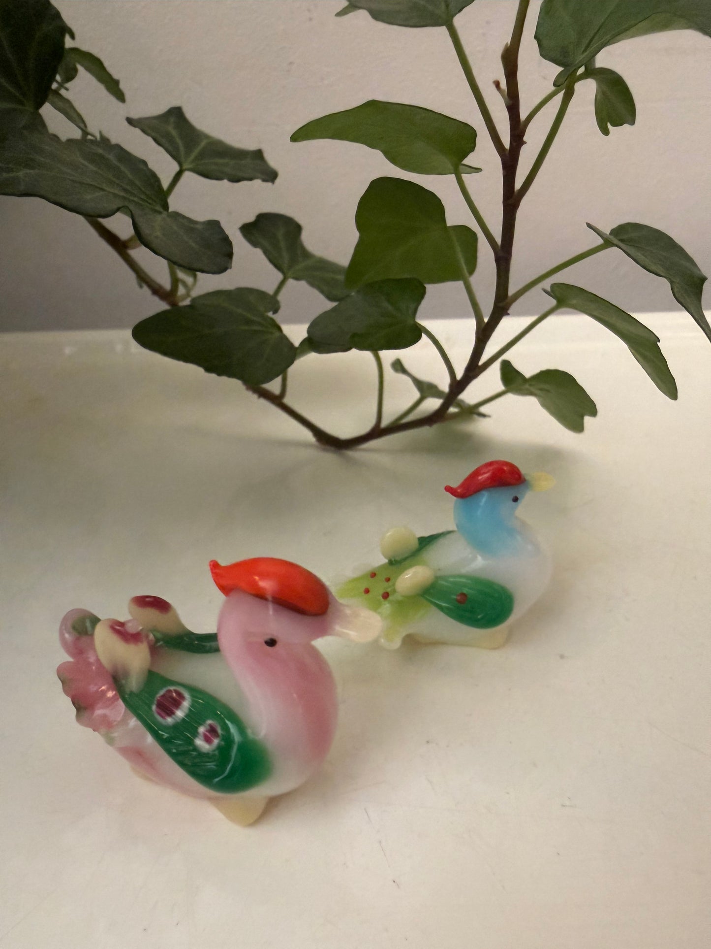 Murano glazen letterbak beeldjes eendjes