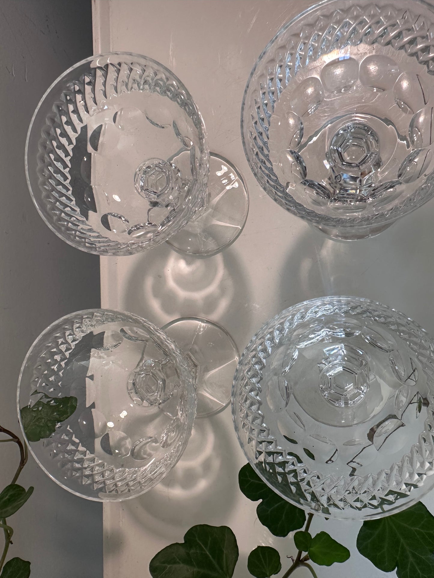 Set van 4 kristallen likeurglaasjes