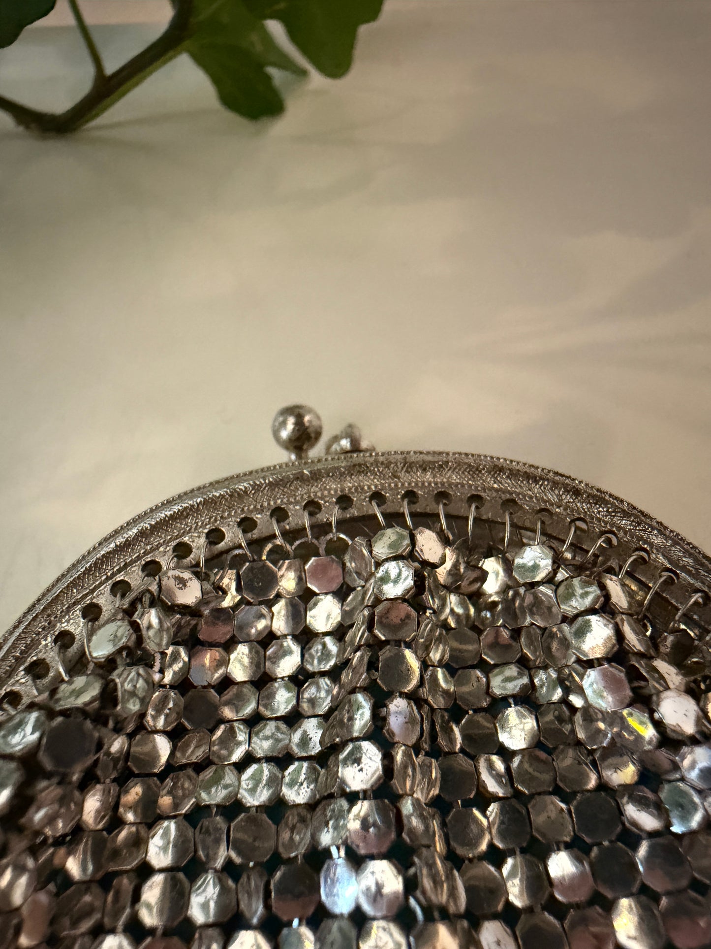 Vintage metalen mesh portemonneetje