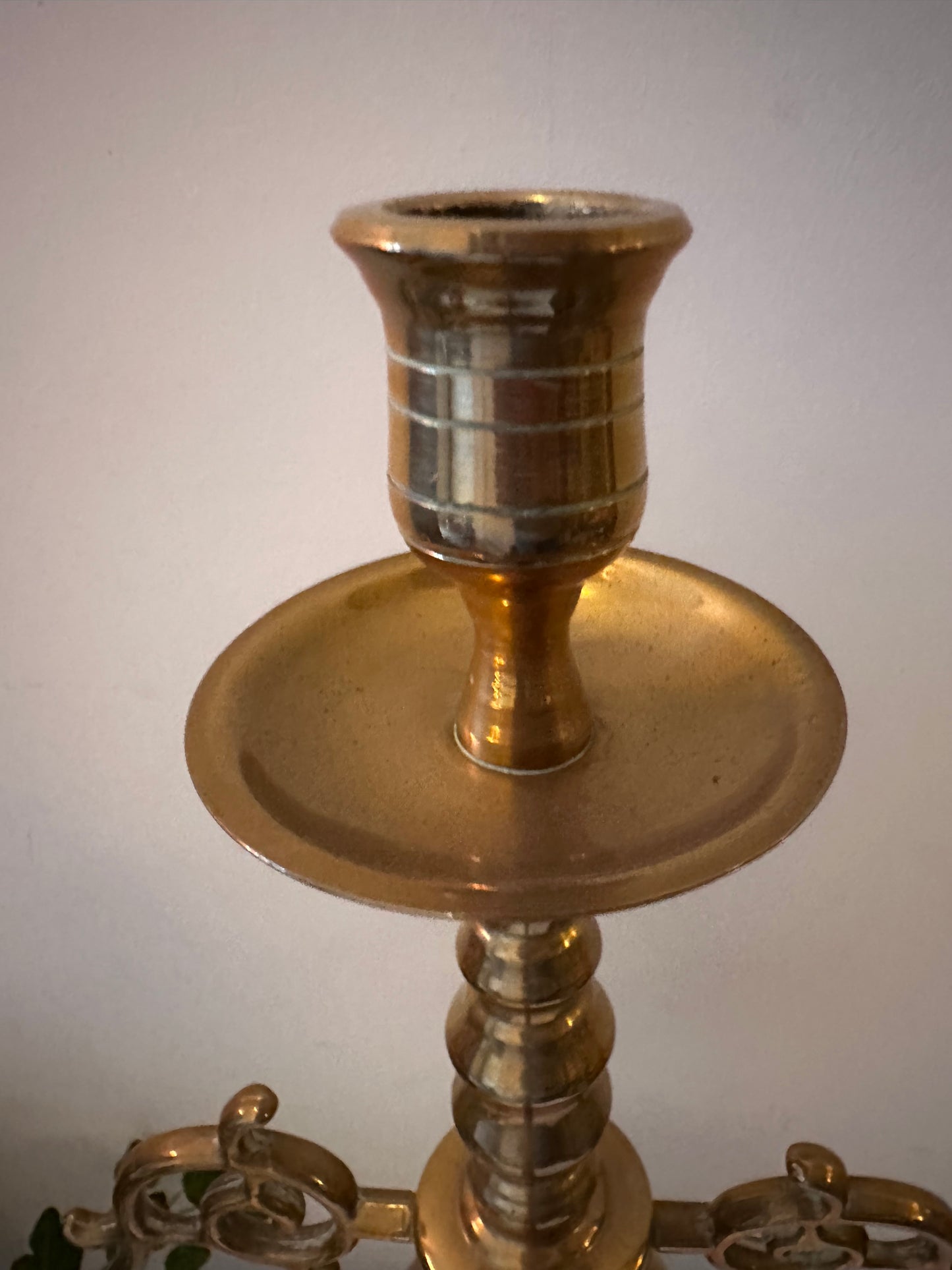 Grote messing kandelaar 3 armen